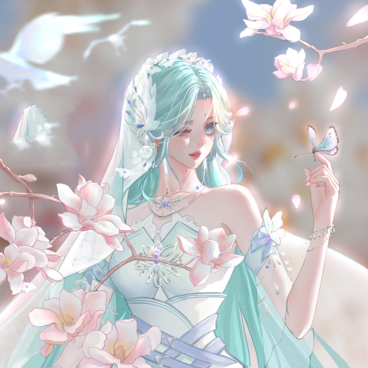 唐舞桐|情人节贺图 92〖 214 72 情人节 〗 天空盘旋的白鸽 指间