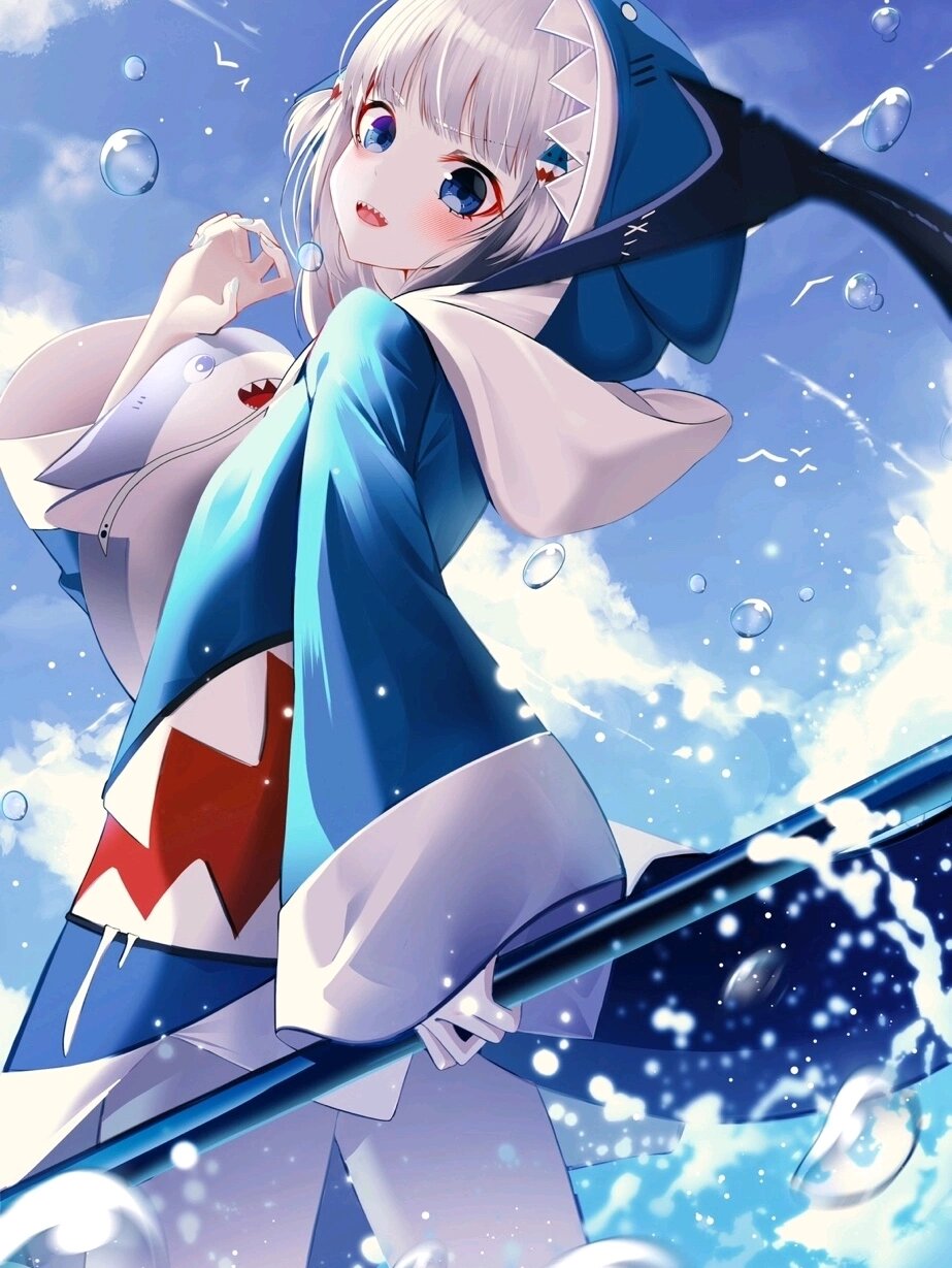 鲨鱼少女头像,不要太好看!