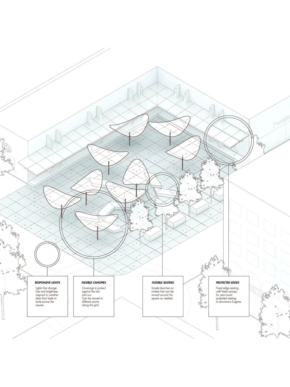 设计灵感158|景观设计|街道单元轴测分析图 granularity of time in