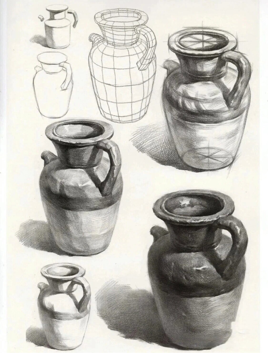 素描静物单体结构素描步骤