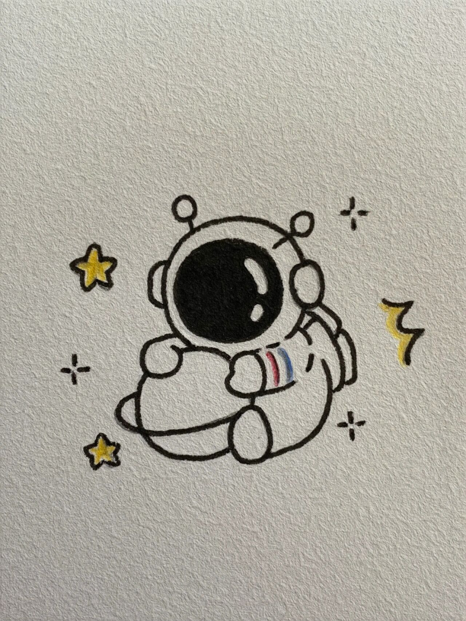 教你画可爱的宇航员 有姐妹想要简单一点的教程,这个够简单吧!