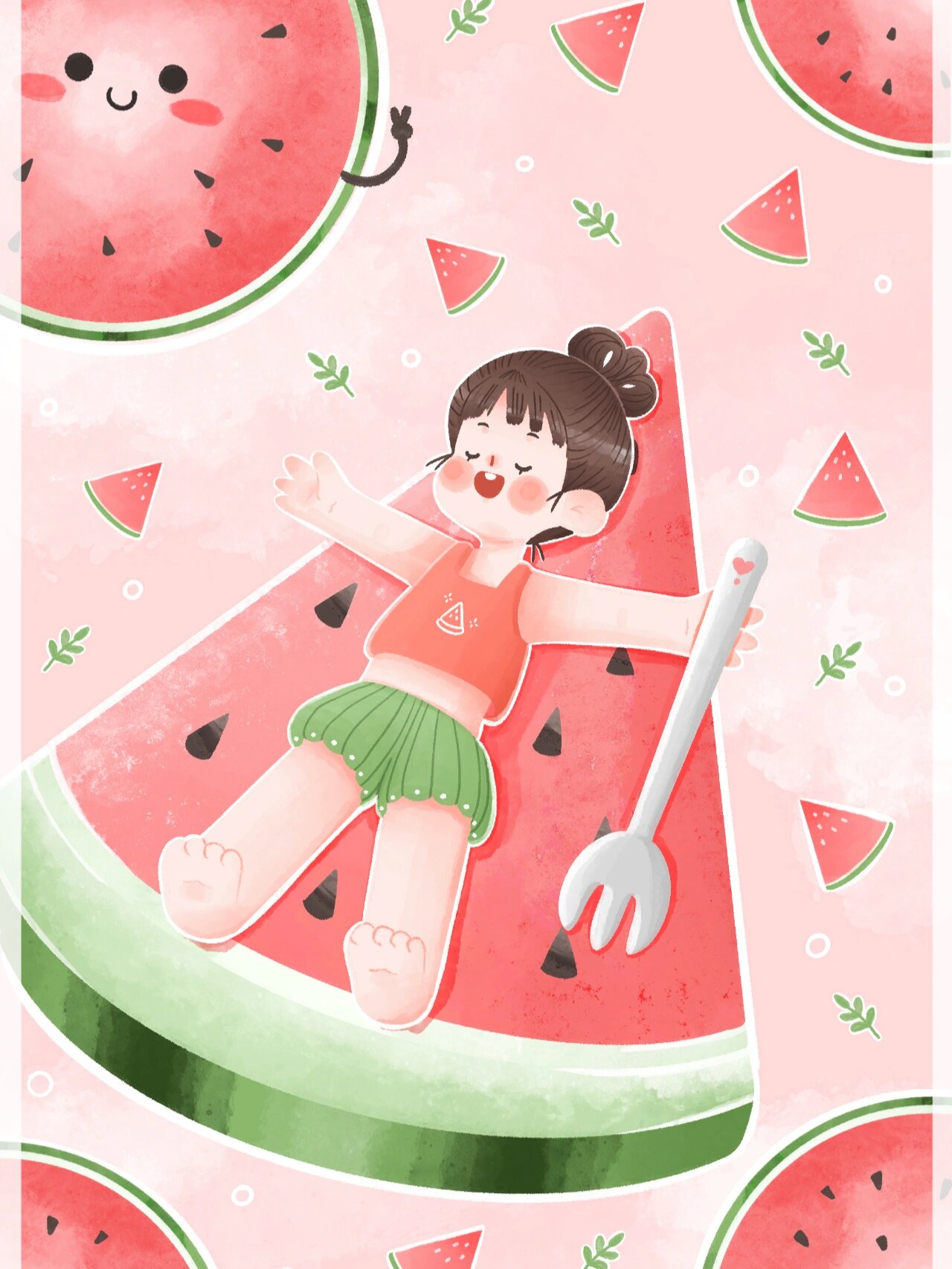 绘画素材(3)93夏季系列手绘插画分享