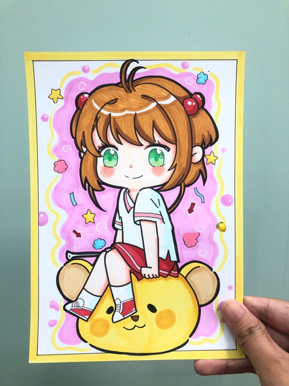 q版动漫女生人物|初级动漫|百变小樱(线稿)