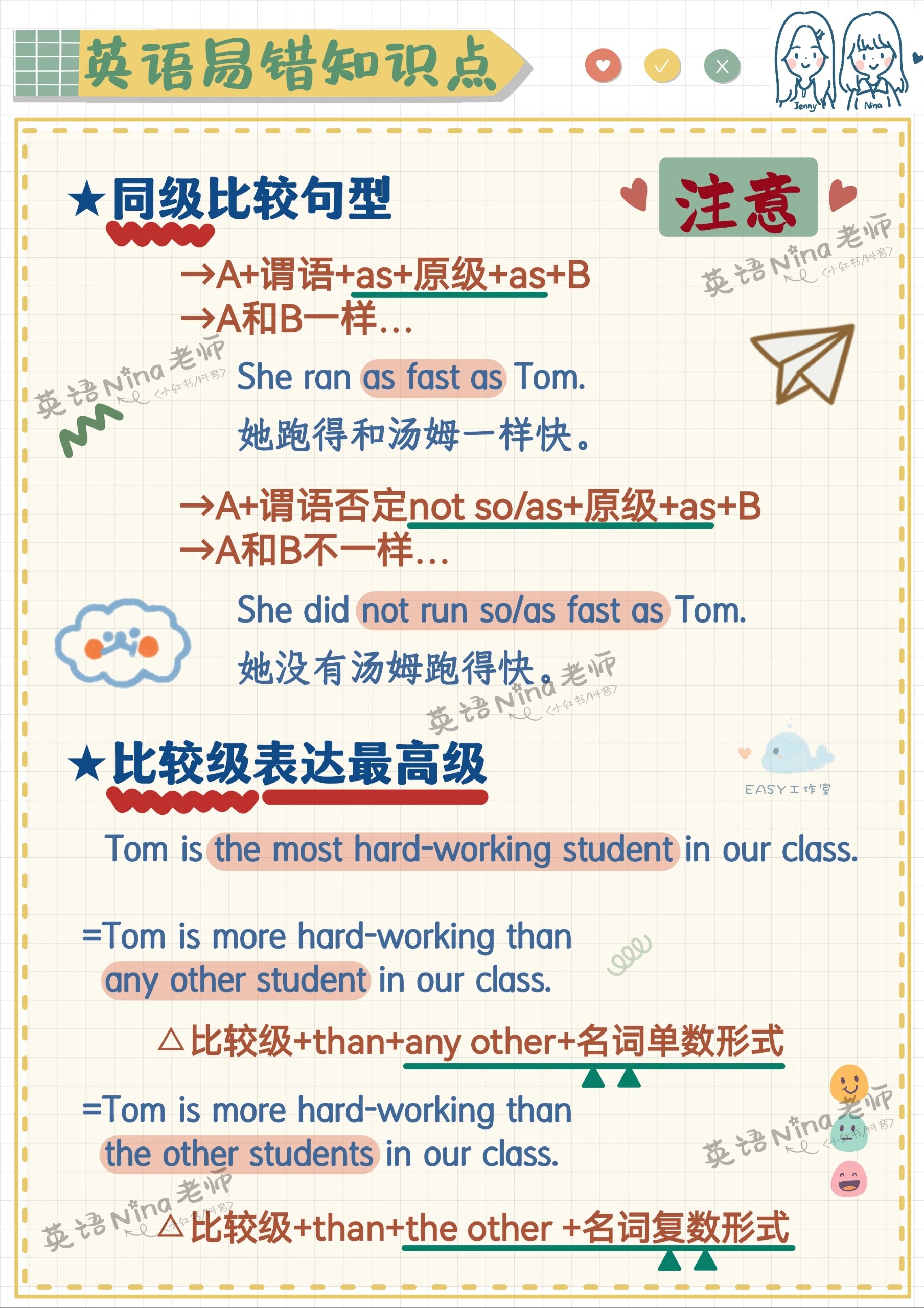 英语比较级句型大全7815做题不愁95
