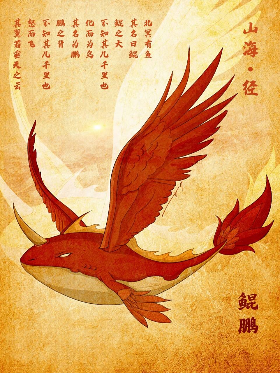 怒97飞,其翼 若垂天之云.