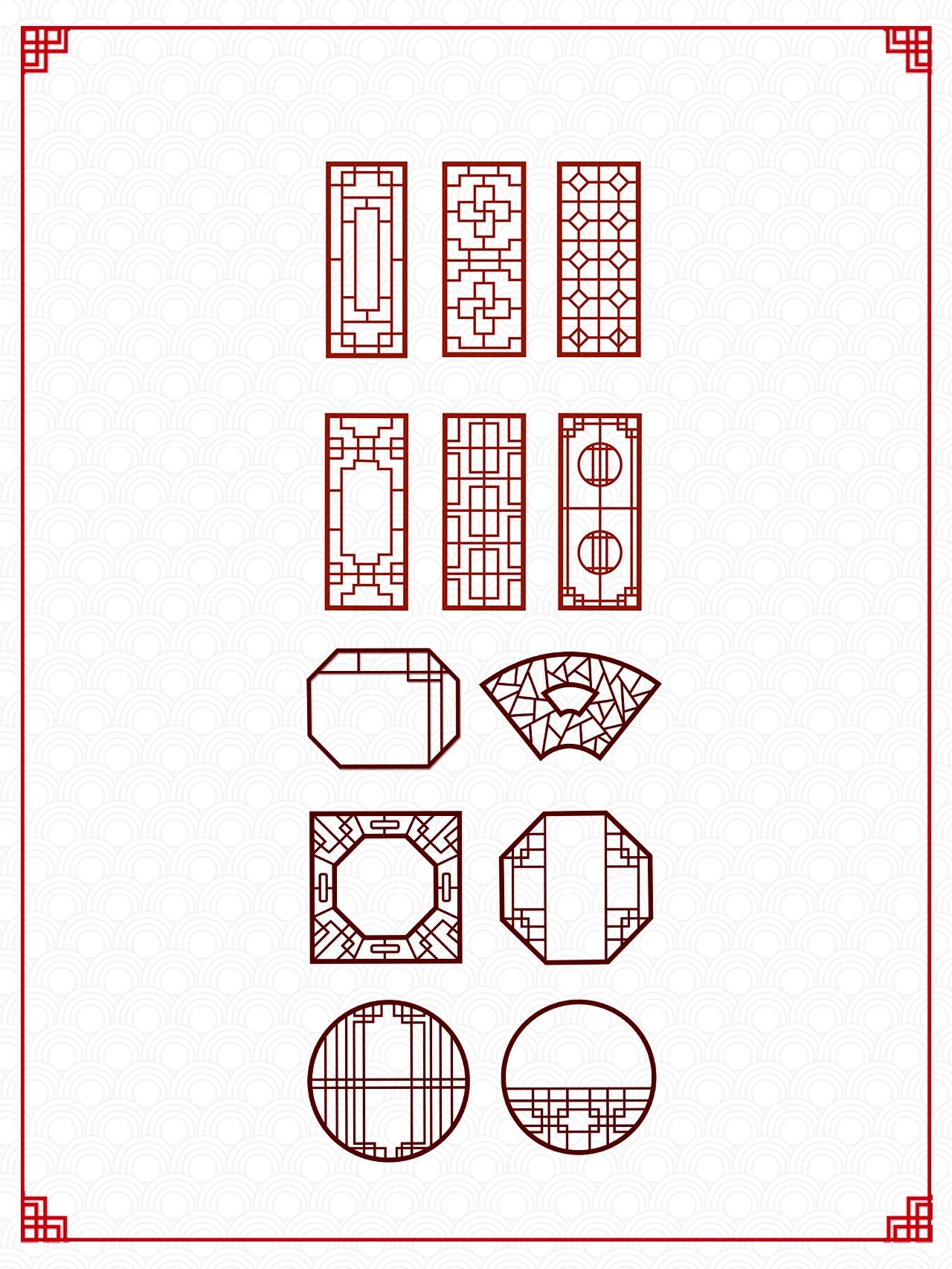 no.39|免扣png|中国传统|古典窗户边框素材