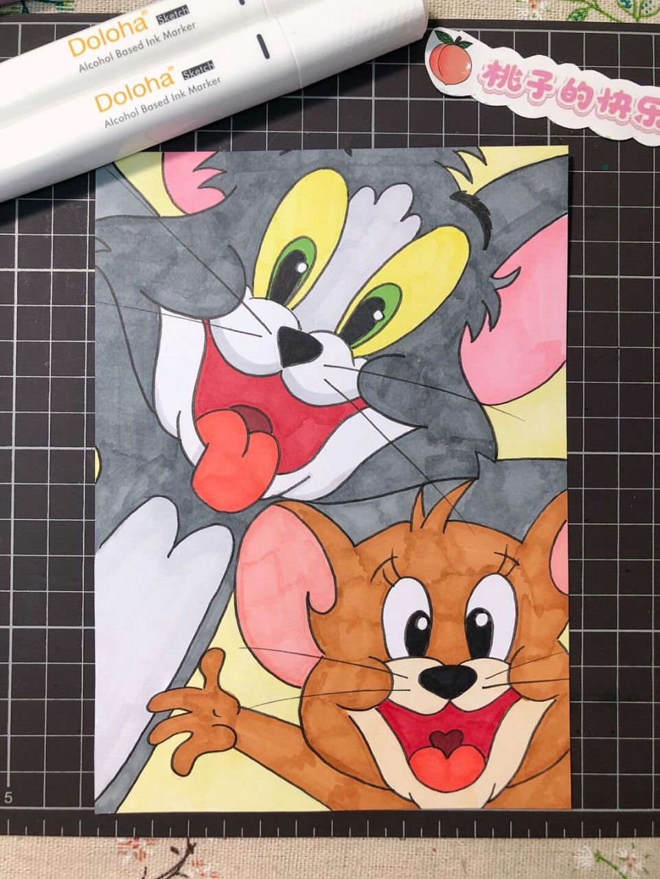 猫和老鼠彩铅画图片