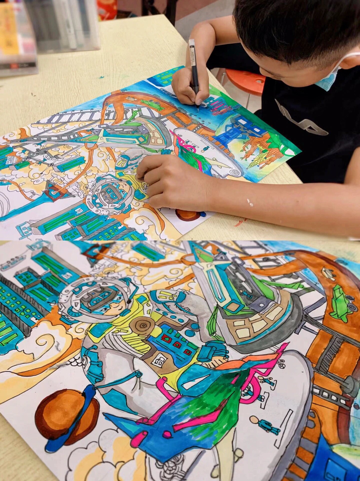 hi～我是爱画画的年年·今日分享 · 绘画作品:月球城市 绘画作者:年