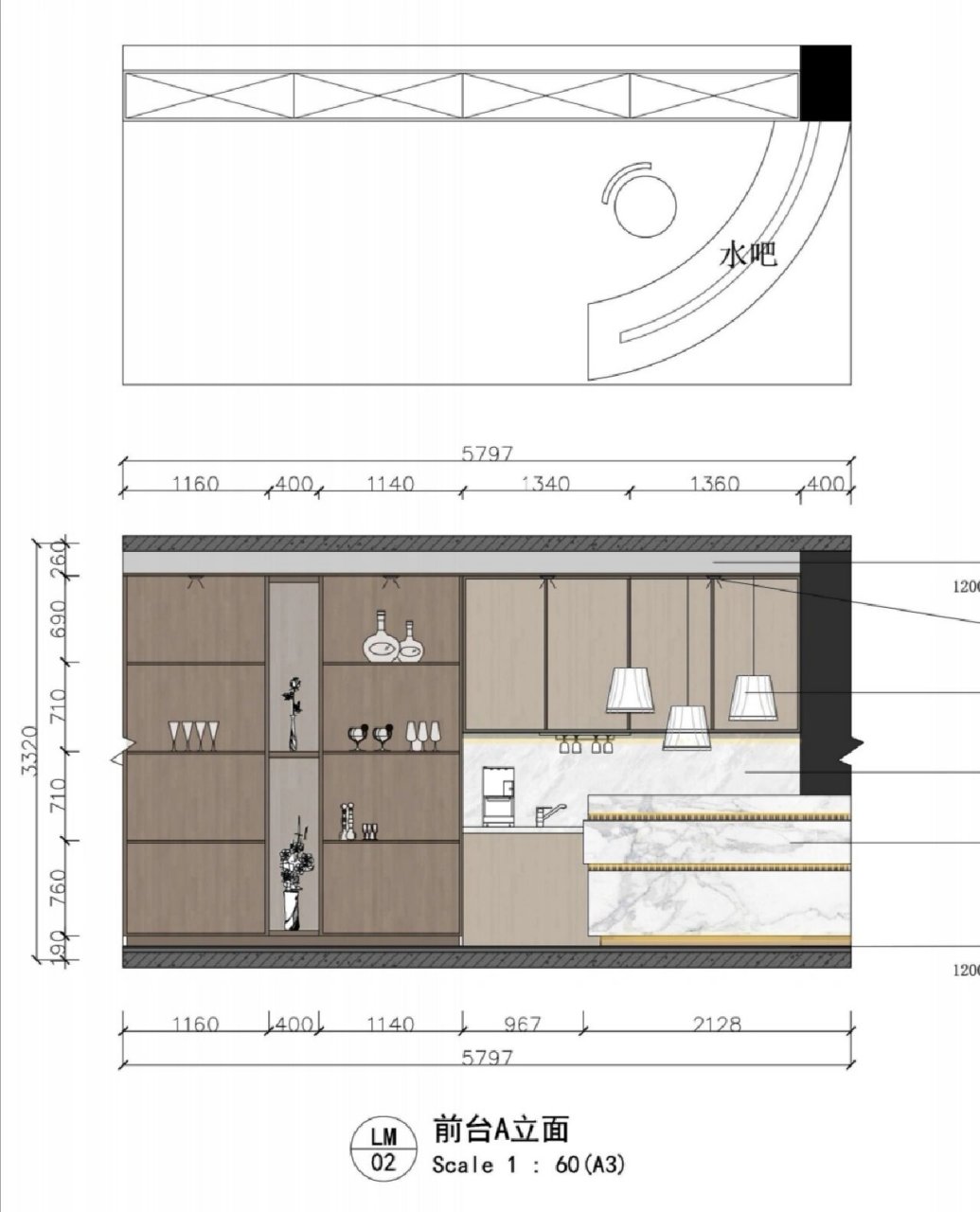 办公室空间设计彩色立面图分享 部分课程作业,彩立分享