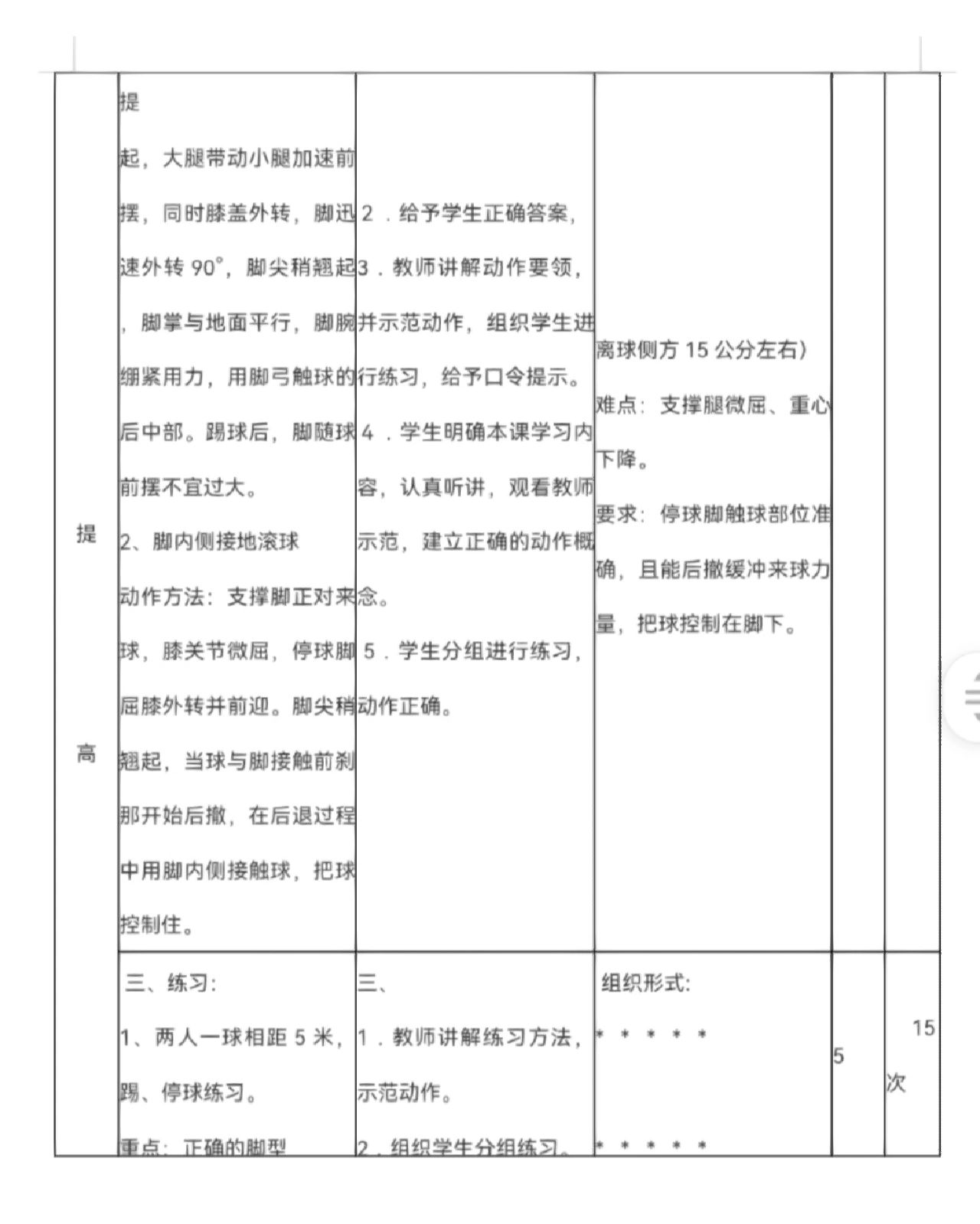 足球脚内侧踢球,接地滚球教案