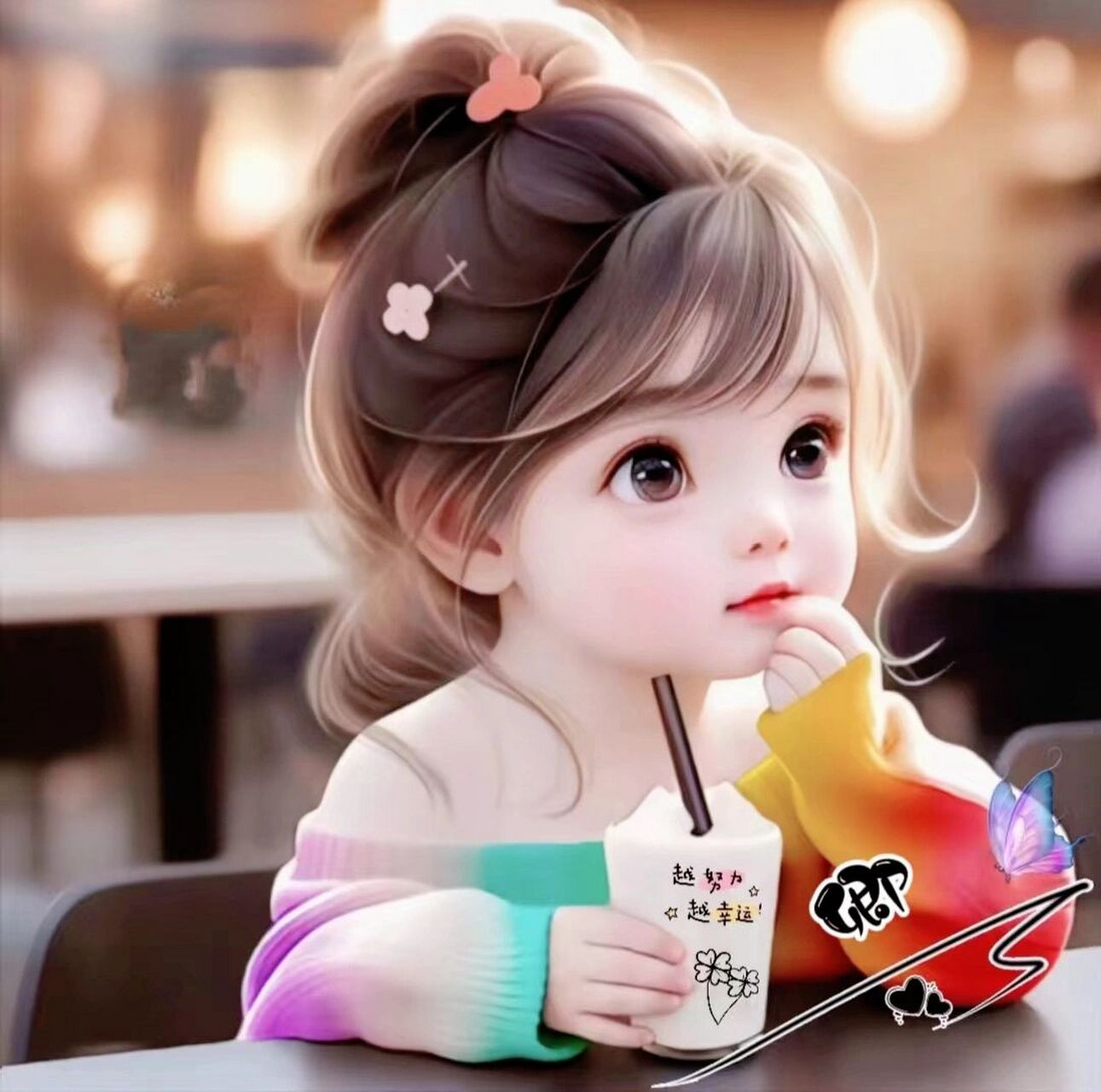 奶茶 妹女生头像 你留字 我做图