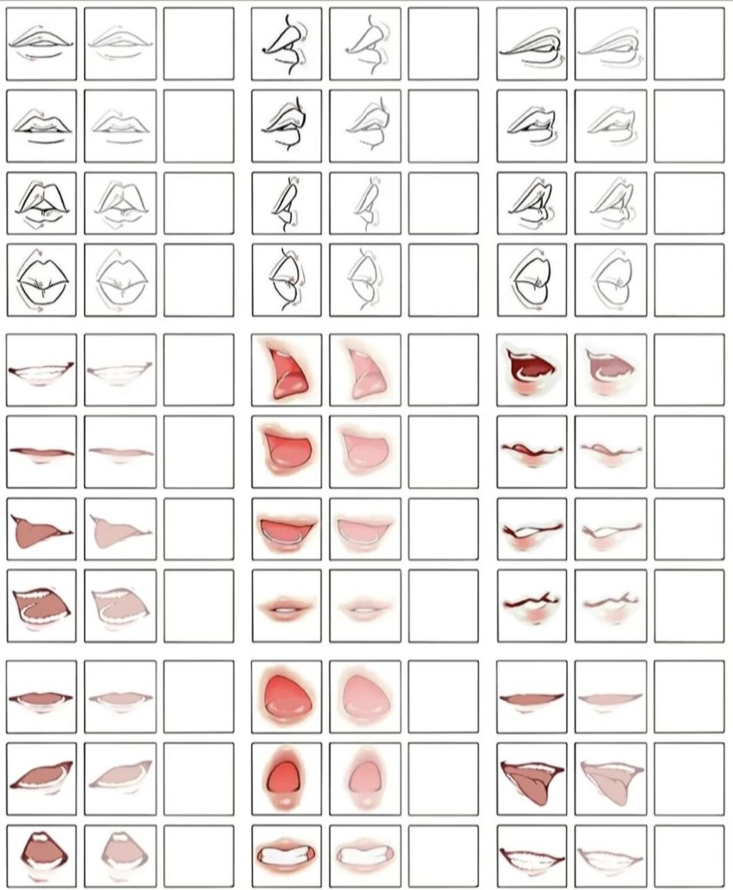 嘴巴画法 不同角度嘴巴的画法91我觉得我又行了6015