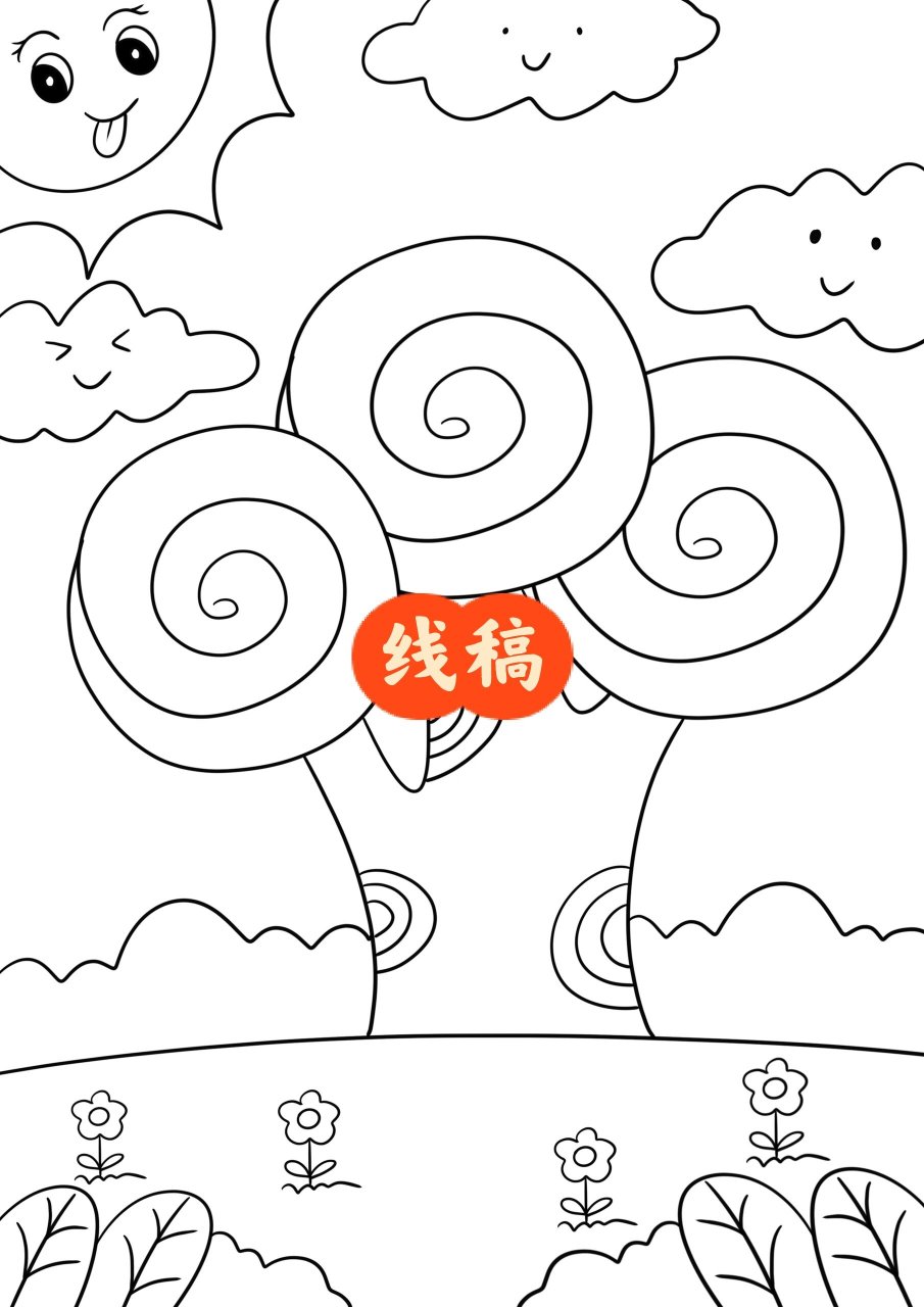 大树儿童画 彩色树 秋天创意画 99小树儿童画 95秋天创意画 93