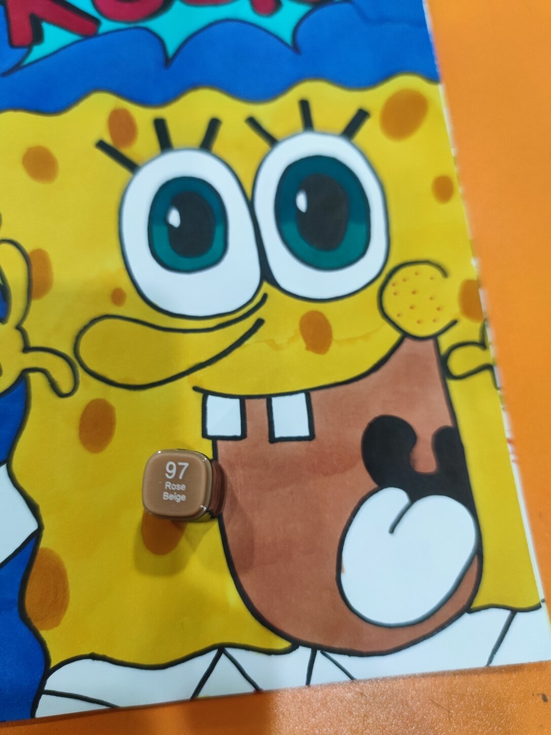 马克笔简笔画海绵宝宝(临摹)