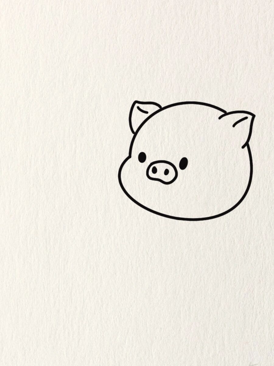 简笔画教程|简单的小猪50/1.@聚在读书会的动态