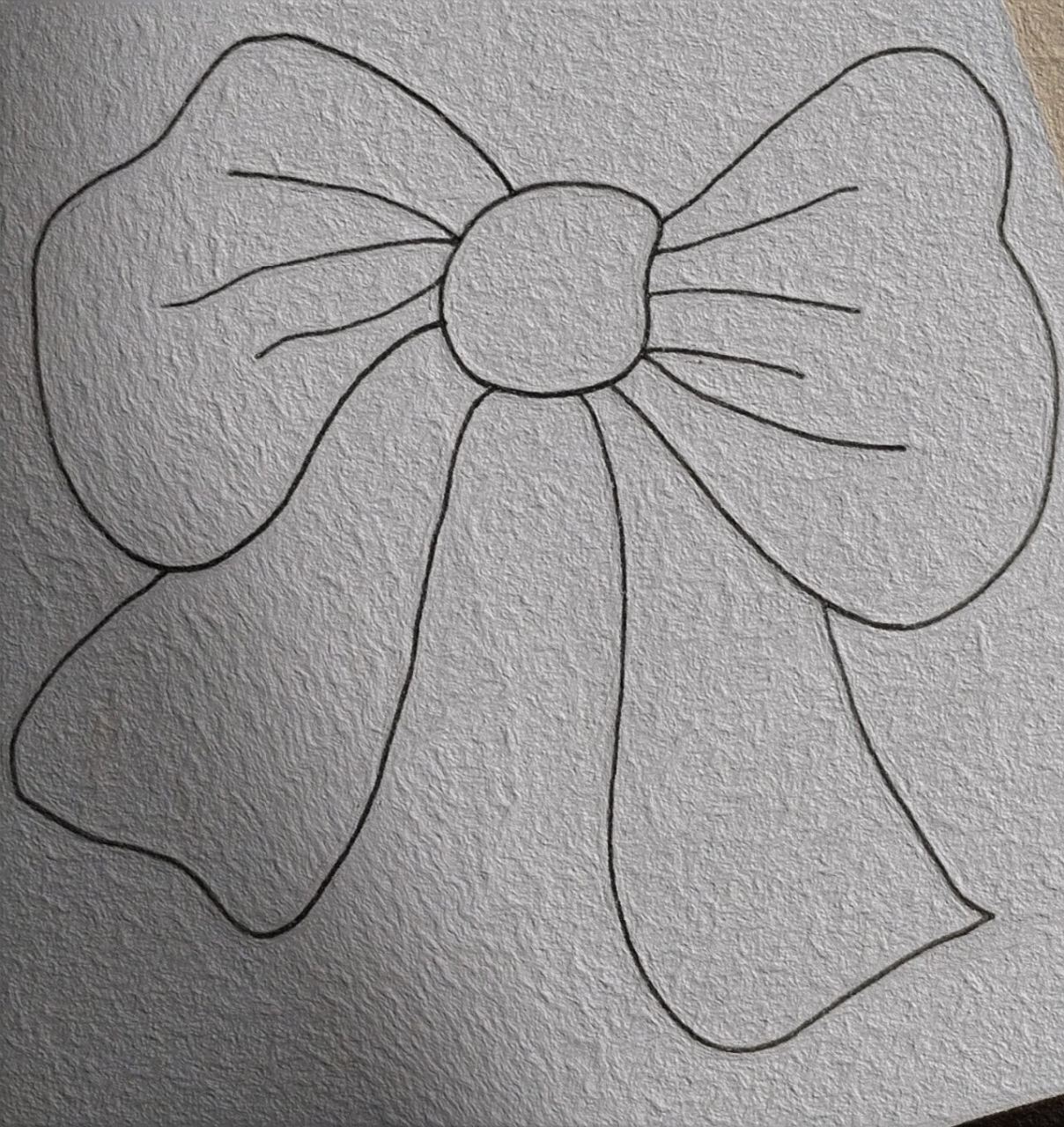 蝴蝶结简笔画教程