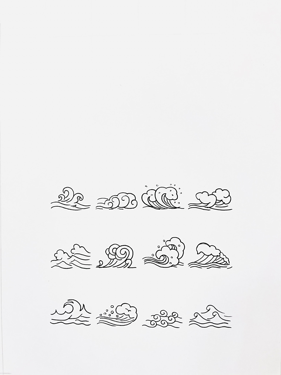 【简笔画】海浪98 分享一组海浪98简笔画 大家还喜欢什么,留言给