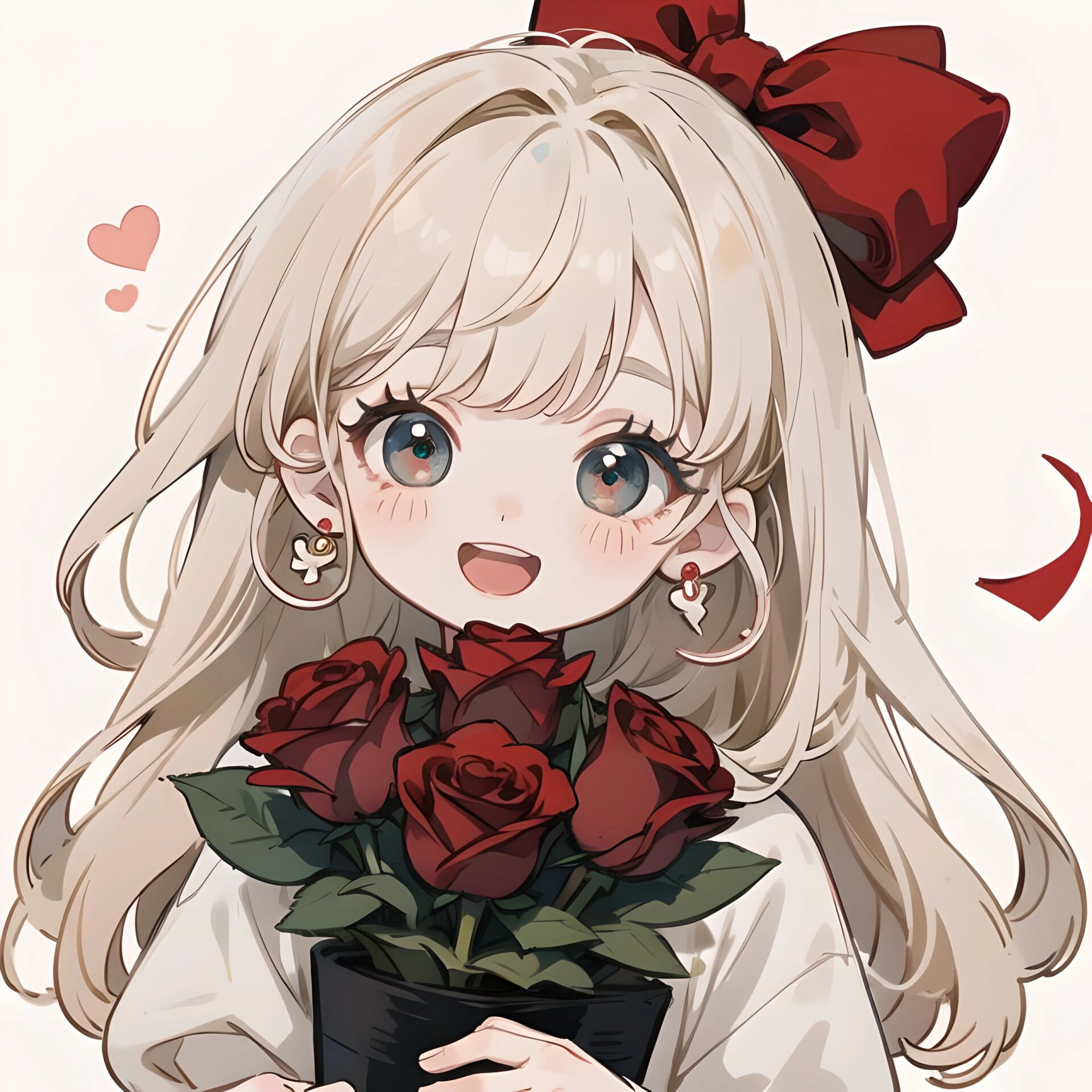 可爱女生头像抱花系列之红玫瑰7