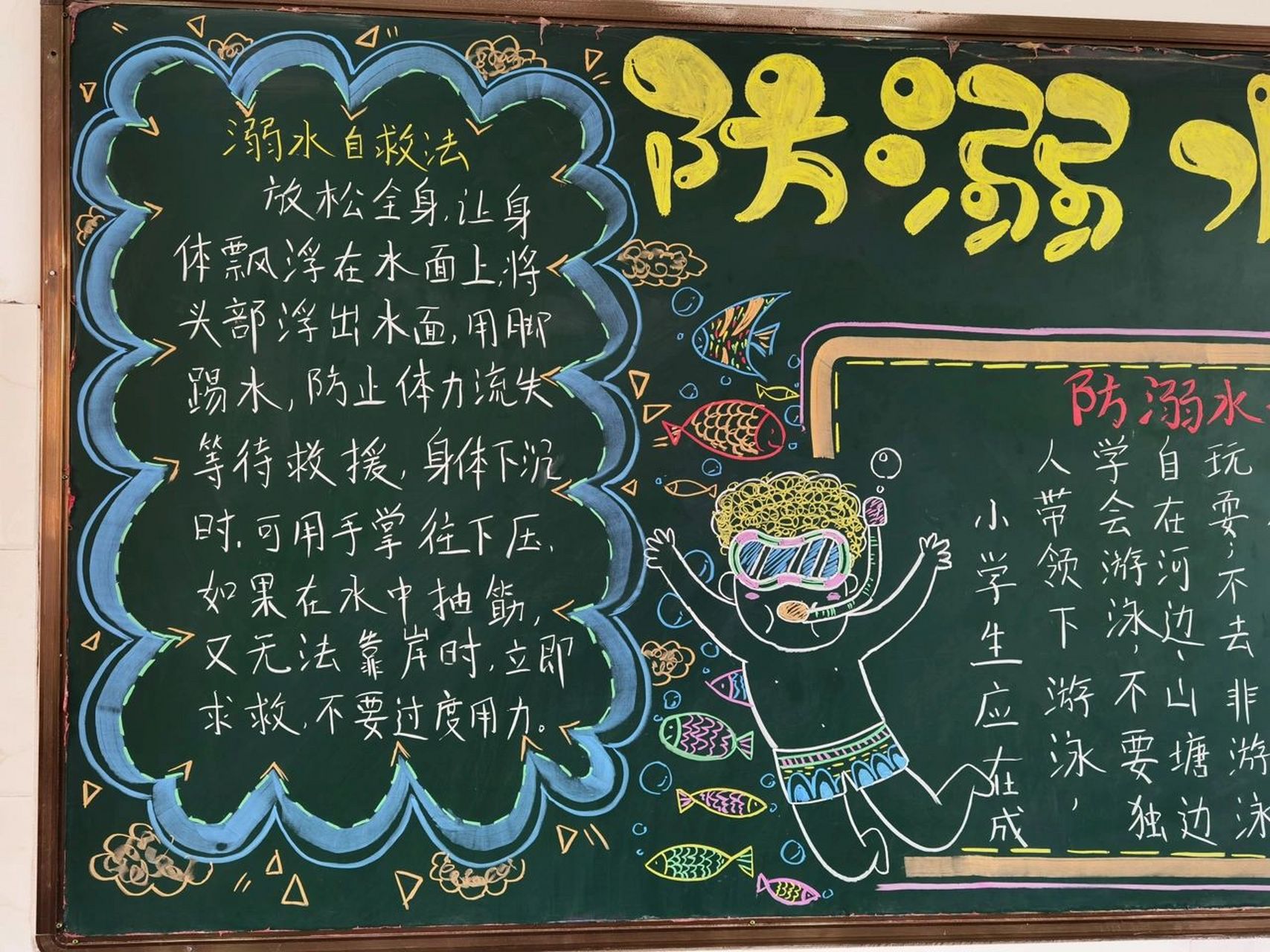 防溺水与交通安全黑板报