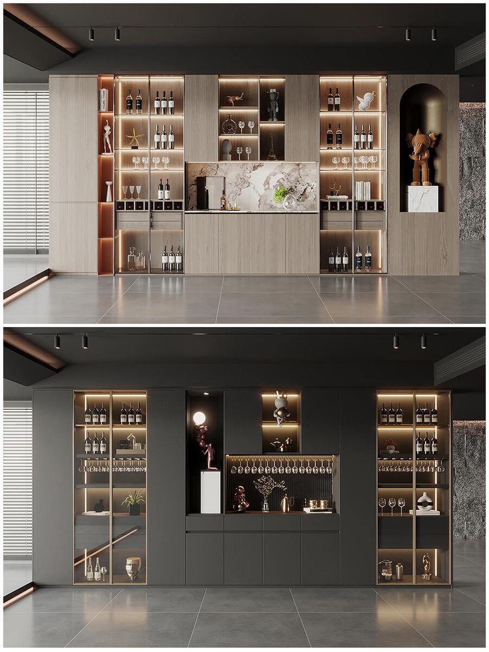 推荐当下流行的时尚简约美观实用的餐边酒柜||在现代家居设计中
