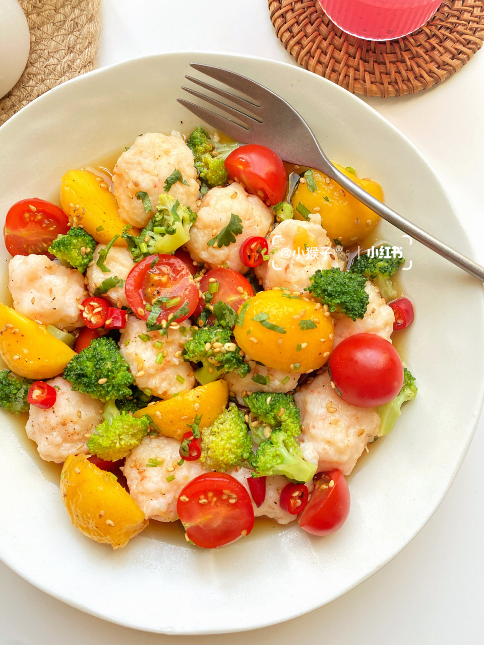 简单又快手减脂餐6015 解锁虾滑新吃法97 高蛋白,虾滑芒果沙拉