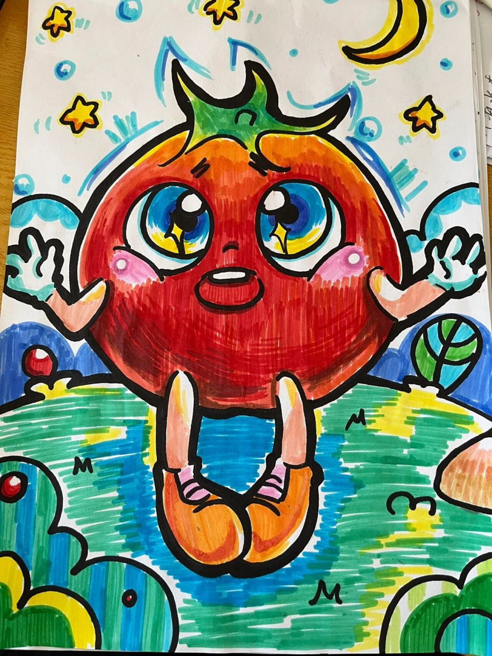 儿童画番茄