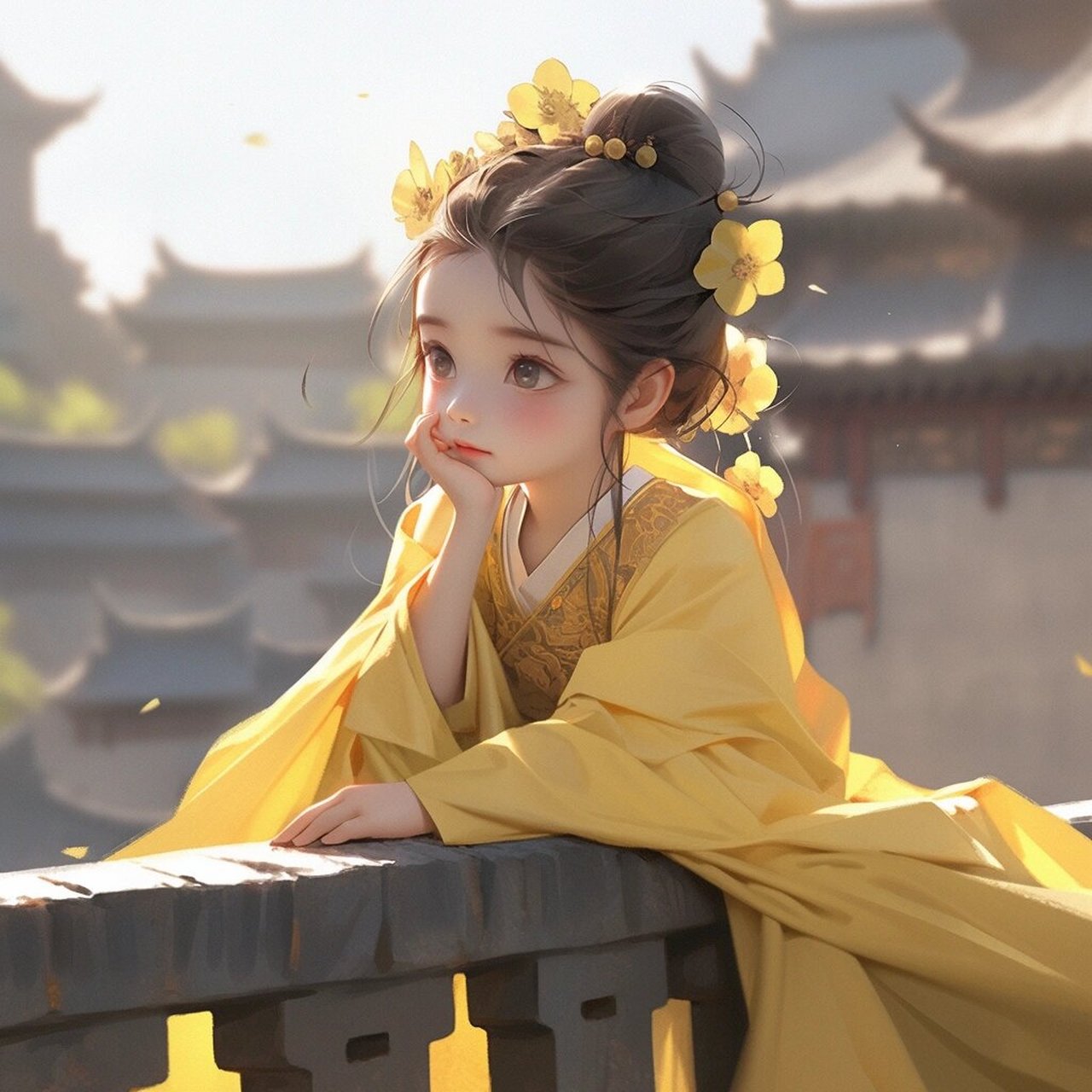 可爱古风汉服q版头像绘画来咯!