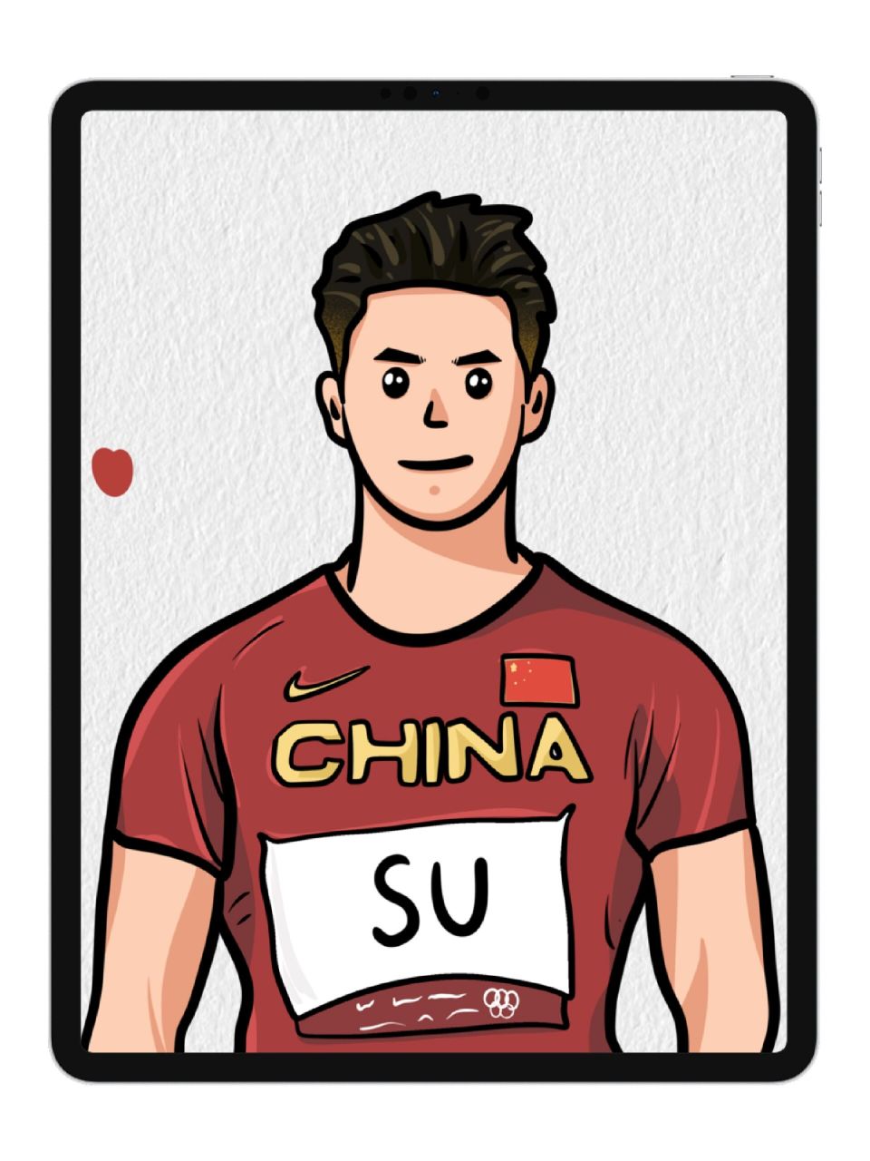 "百米飞人"苏炳添95 身披国袍,为国争光95  8月1日,在东京奥运会