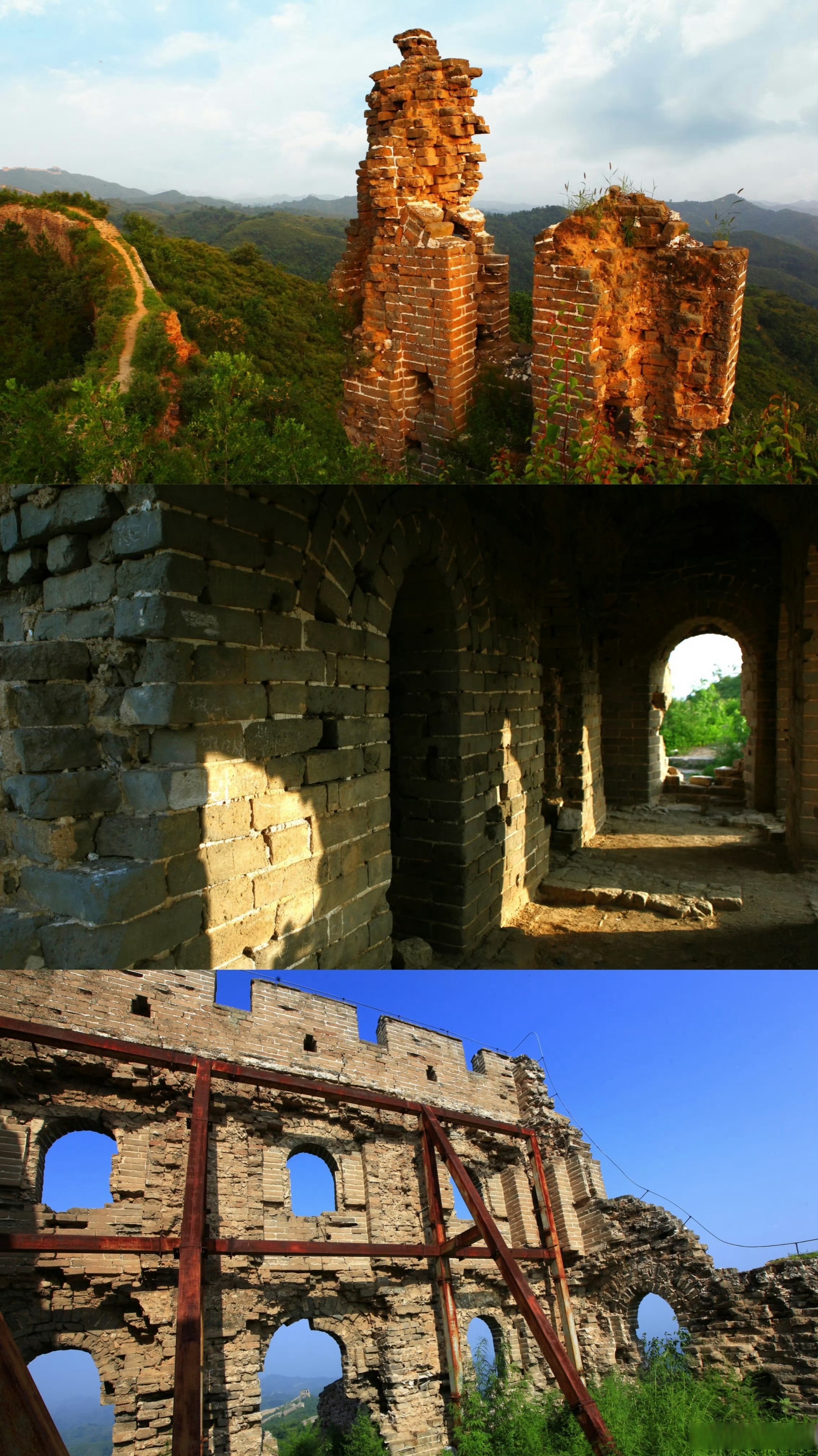 这段长城巧妙地镶嵌在司马台与卧虎山长城之间,绵延5000米,其间矗立