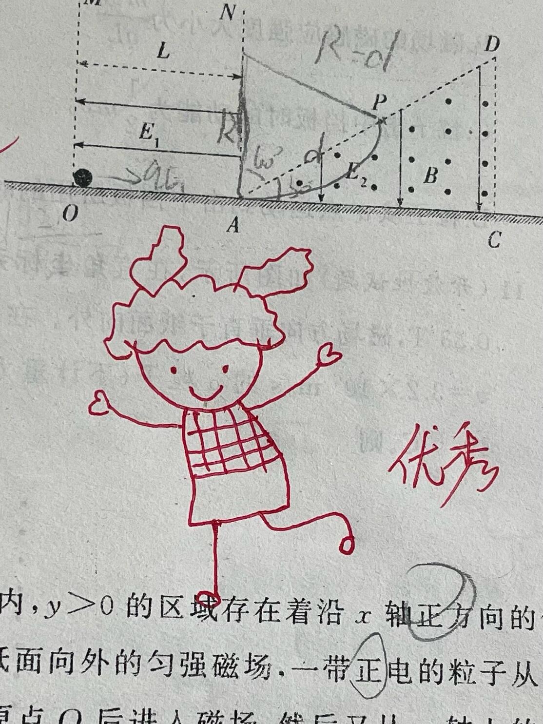 简笔画批改作业 可爱小朋友