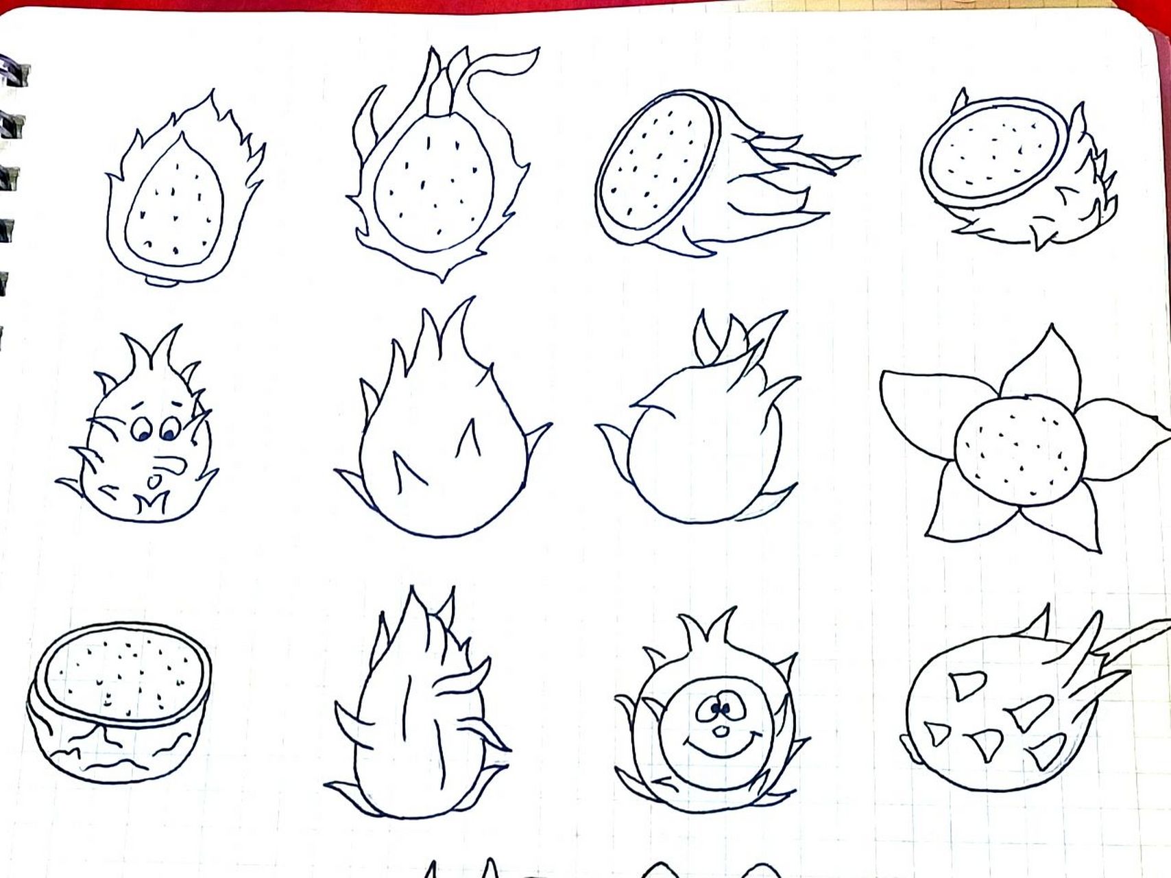 画个简笔画720/1000—火龙果 画个简笔画720/1000—火龙果
