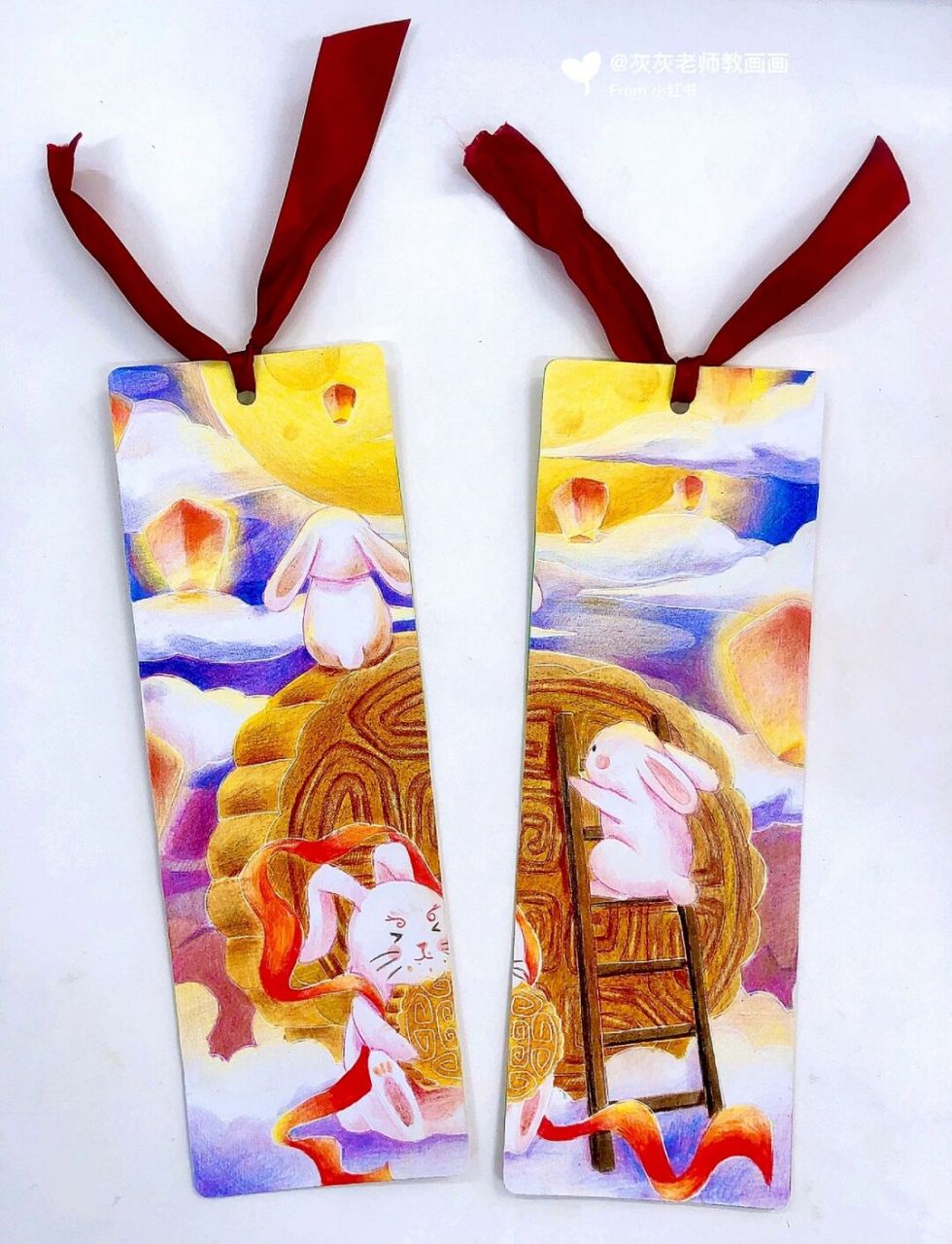 96创意美术—中秋书签04 适合年龄:7-10岁 课程内容:在一张白纸上