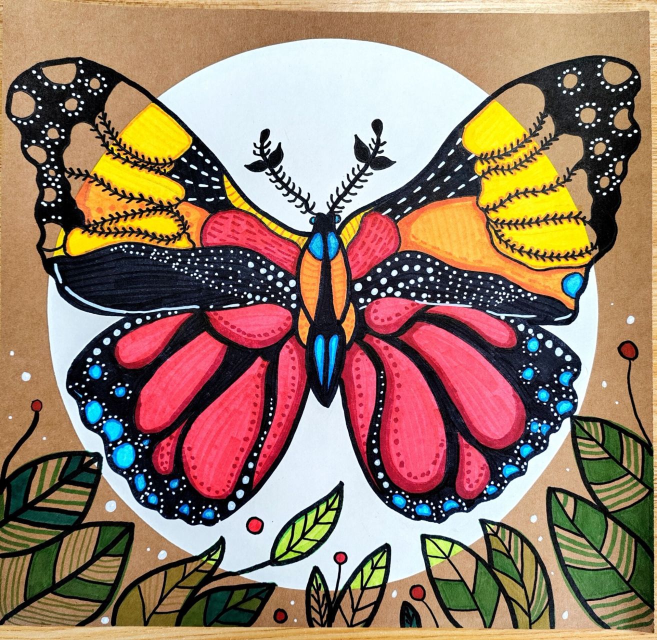 《蝴蝶》儿童画 蝴蝶创意美术儿童画