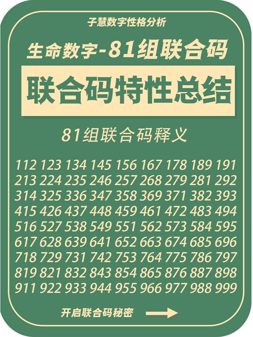 生命密码81组联合密码特性总结来啦 选择