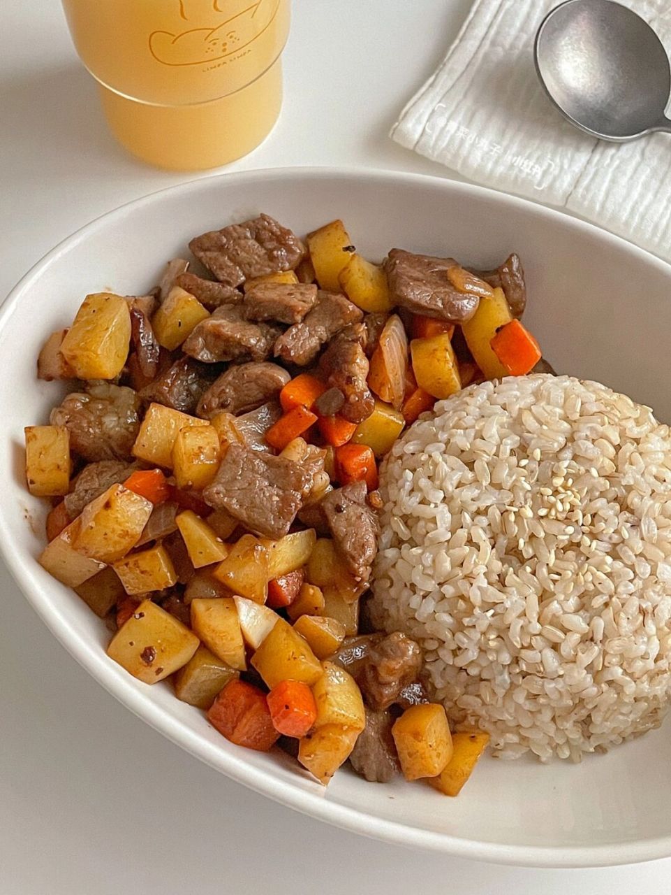 爆好吃～减脂福音97黑椒土豆牛肉盖饭 土豆焦香,牛肉鲜嫩,美味低卡