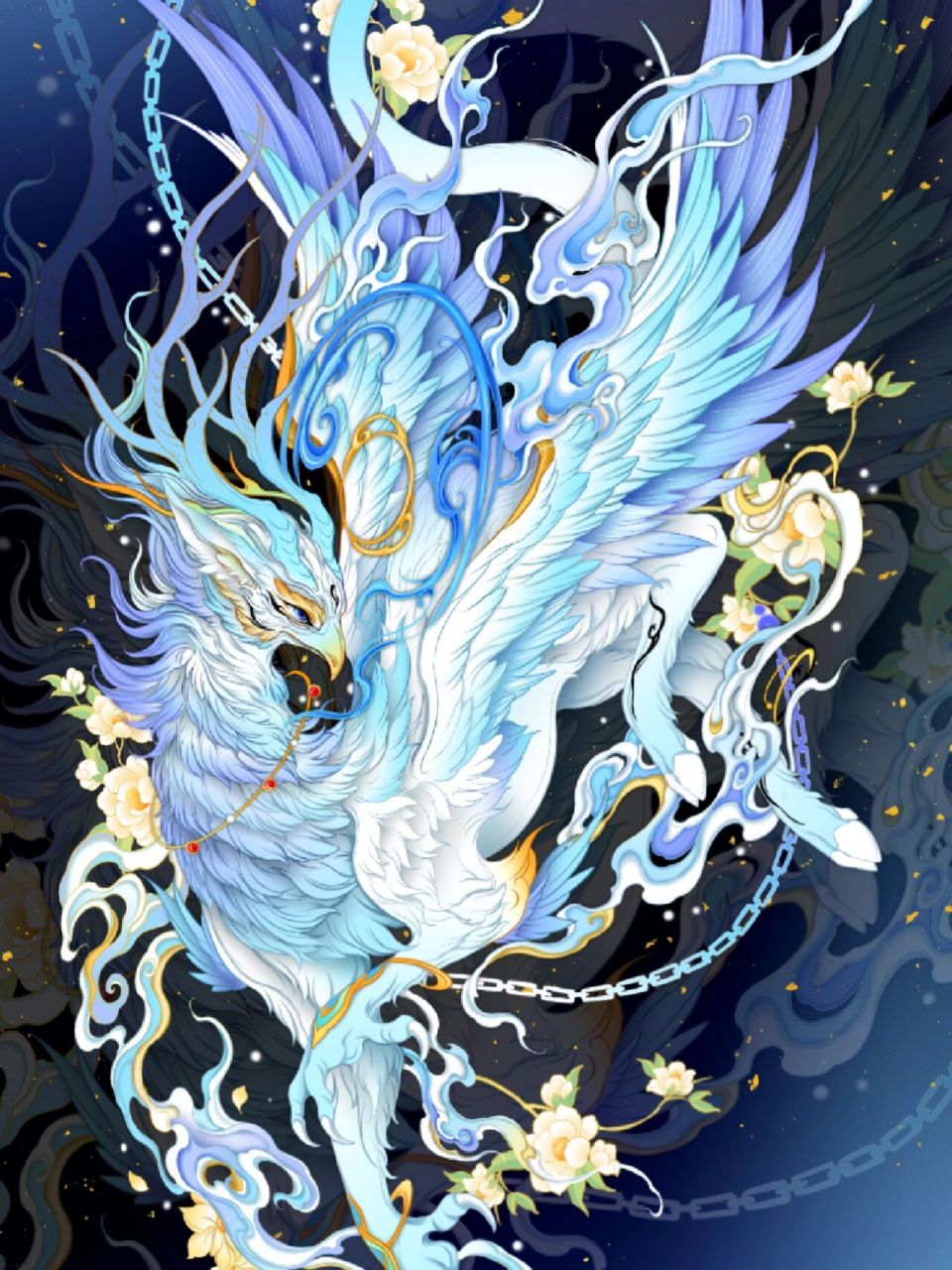 风神飞廉】 它是山海经中掌控风的神兽,鸟兽鹿身,身有一双大翅膀