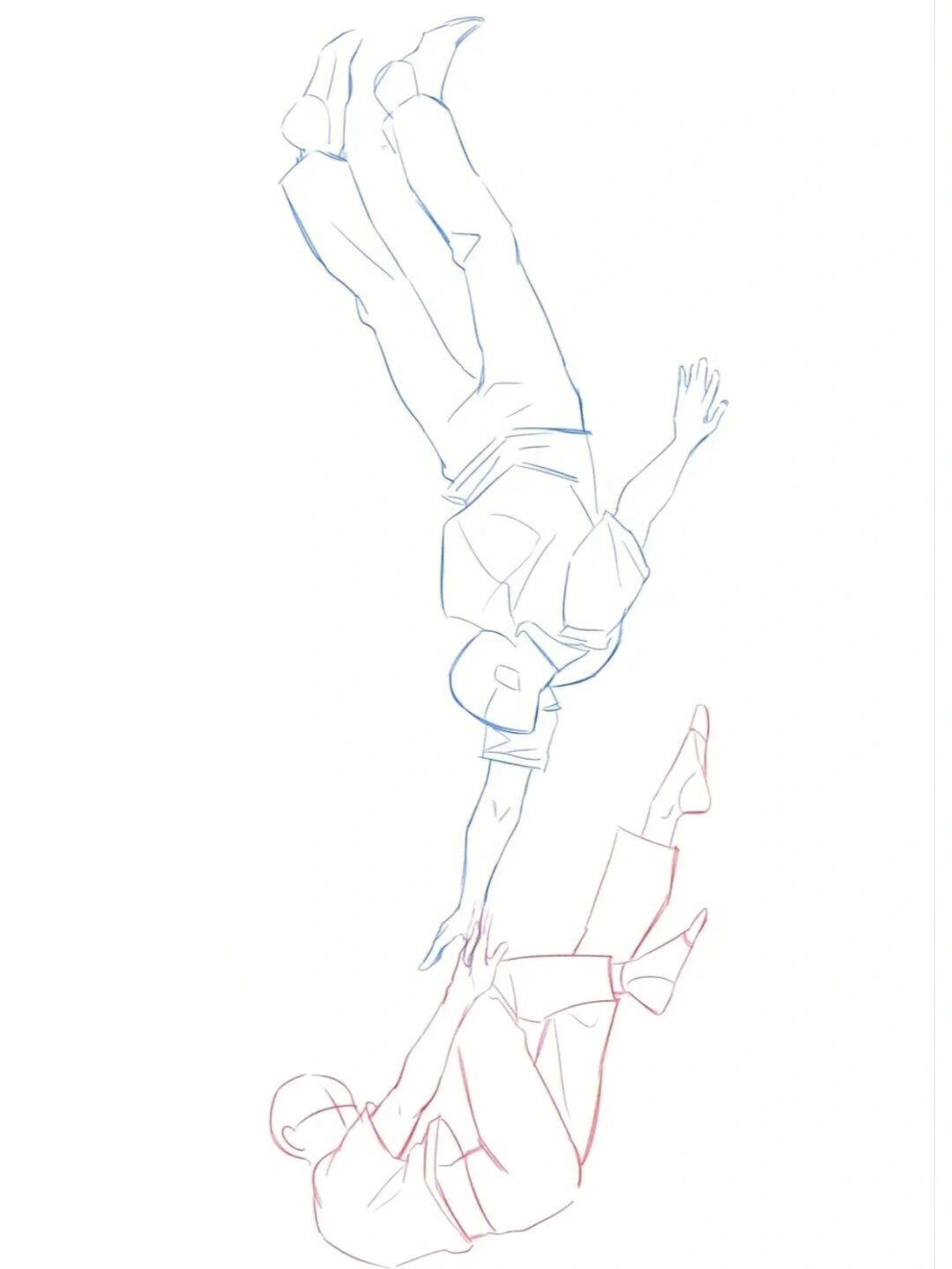人物下坠姿势动态绘画参考