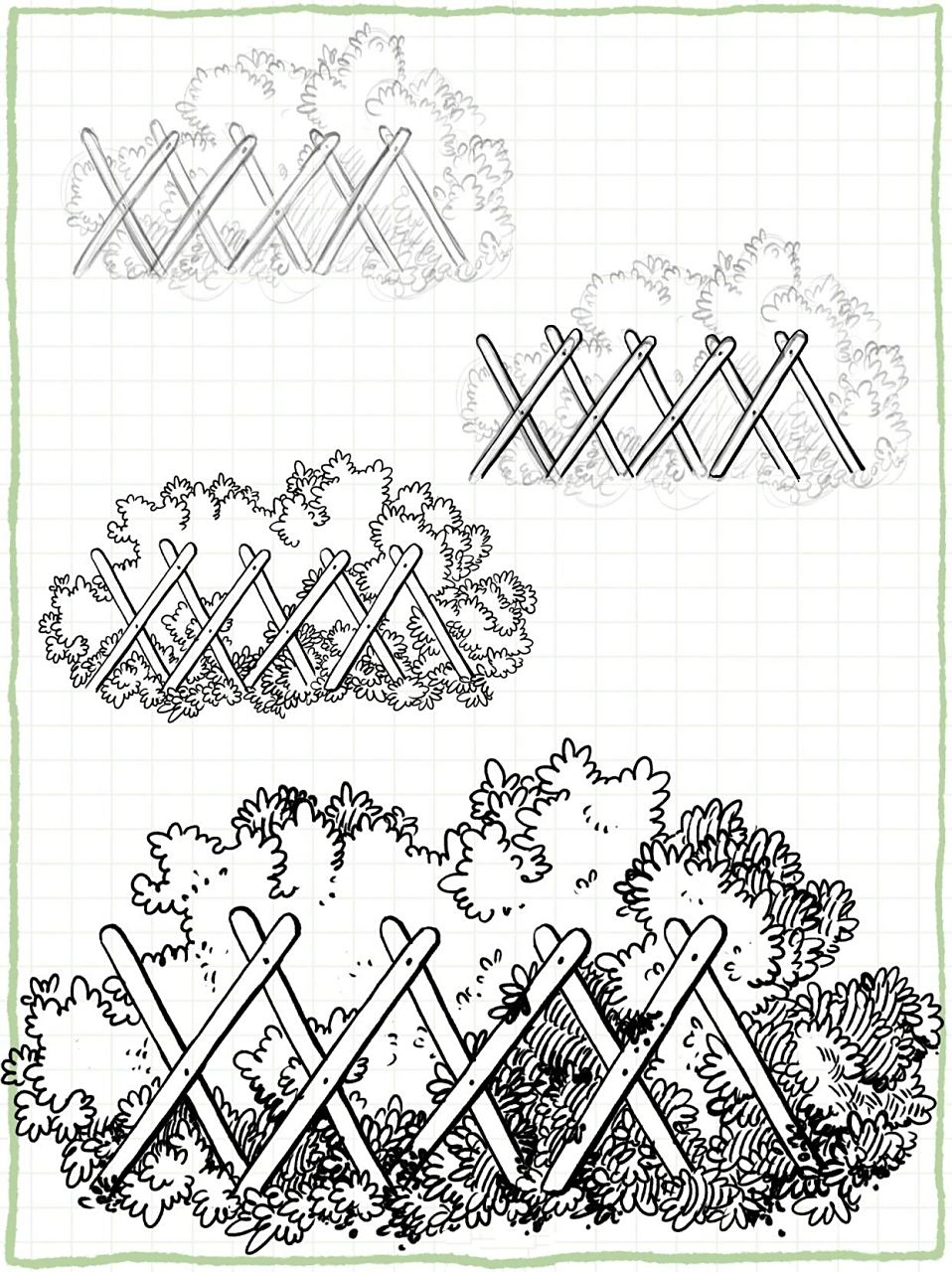 每日一画画|栅栏 篱笆的6种画法