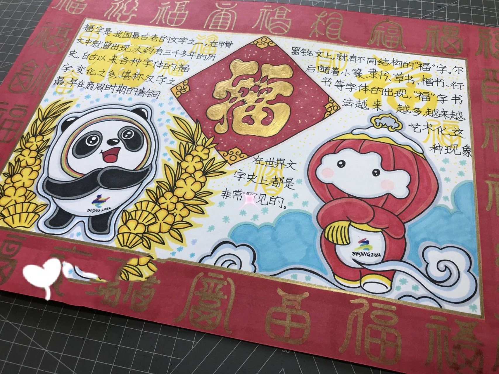 关于"福"字的手抄报 小伙伴们知道福字的演变么?