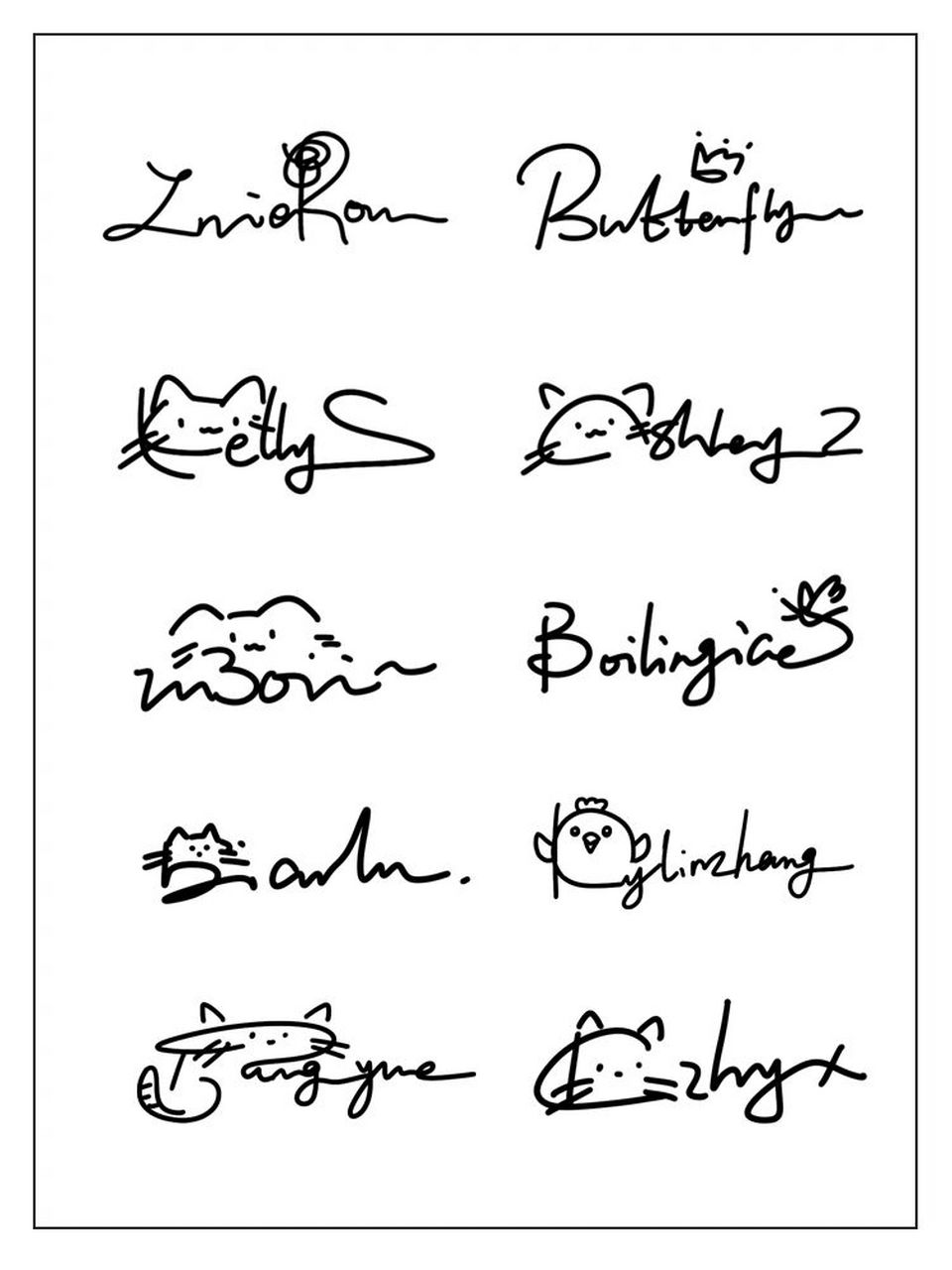 你留名我设计可爱个性英文设计 #艺术签名设计# #个性签名设计