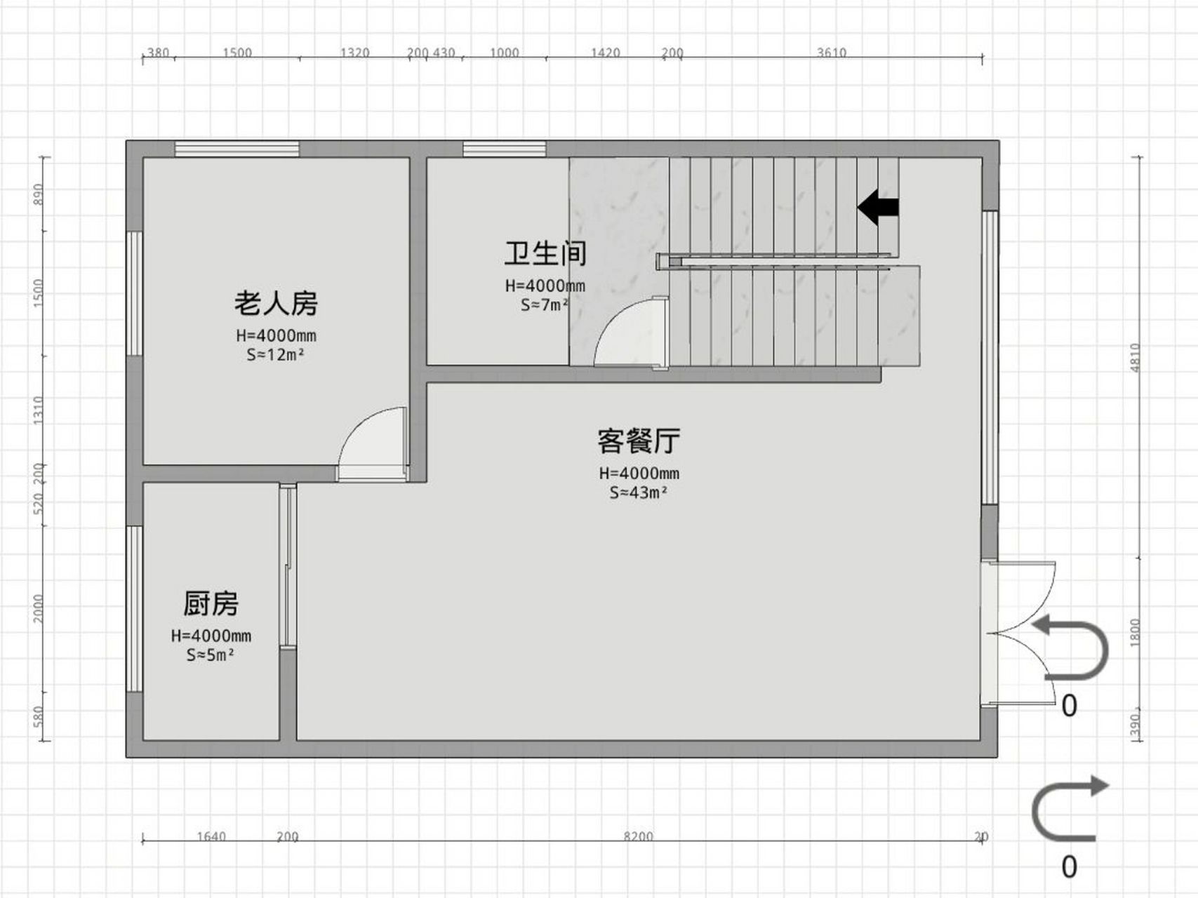 7米×10米農村自建房|三層圖紙 -塗塗改改好幾天,算是定稿了!