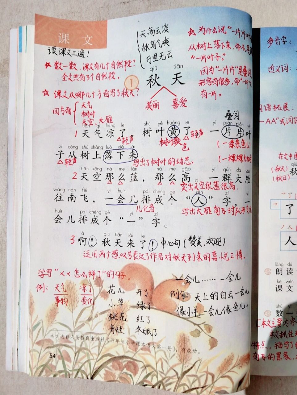 一年级语文上册第四单元课文(1)秋天96 一年级语文上册课文更新来啦