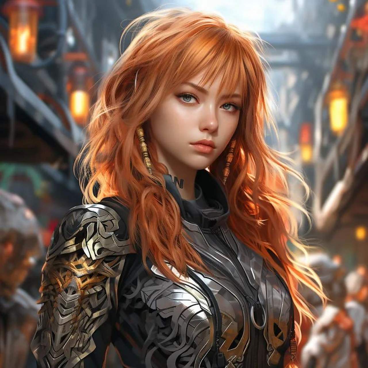 赛博风美女头像 ai绘画头像女生头像赛博朋克