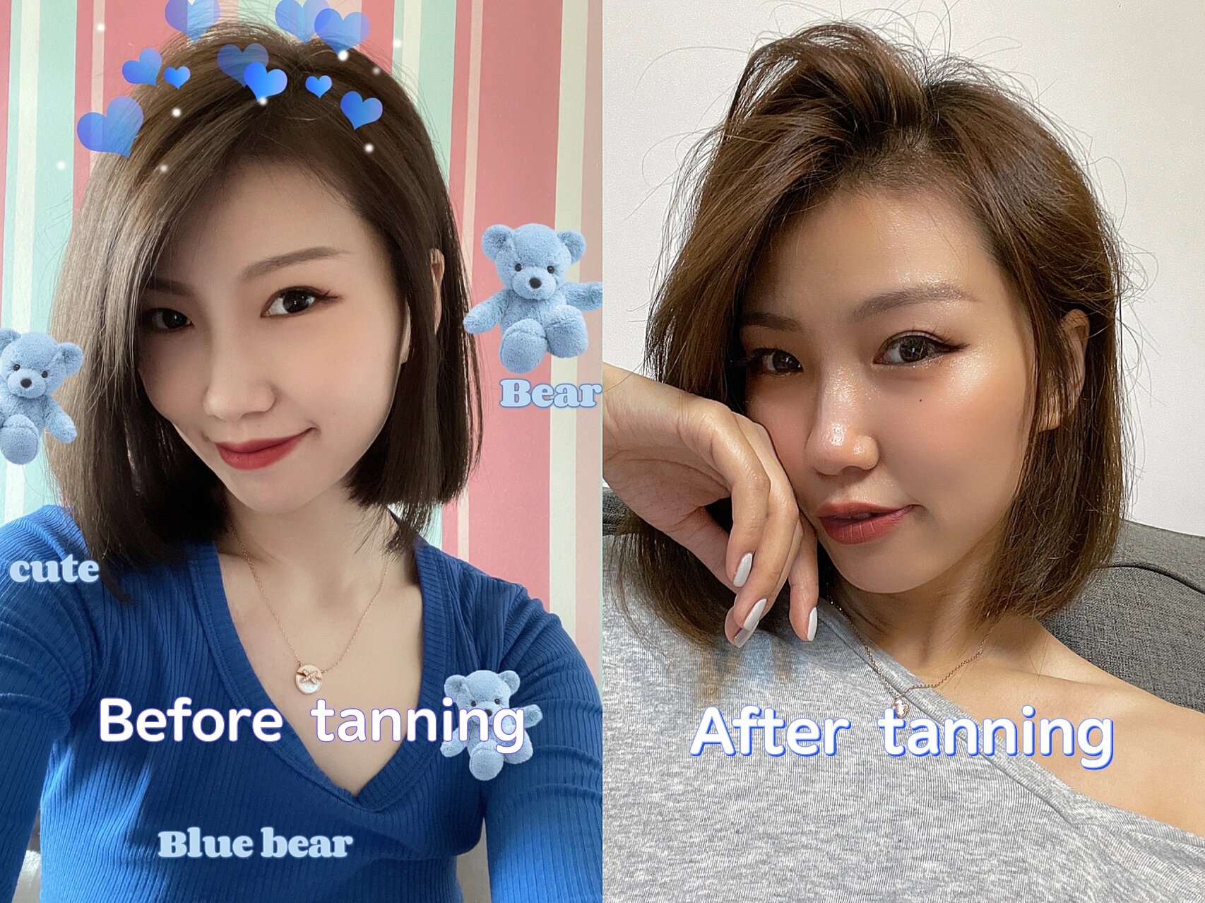 美黑前后对比 千万不要去美黑 千万不要去美黑,因为你真的会上瘾😂