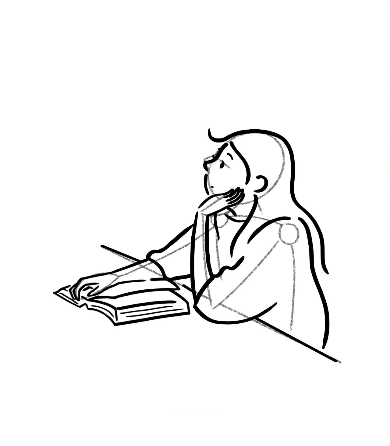 ins风极简手绘黑白简笔画no.41(含过程图)