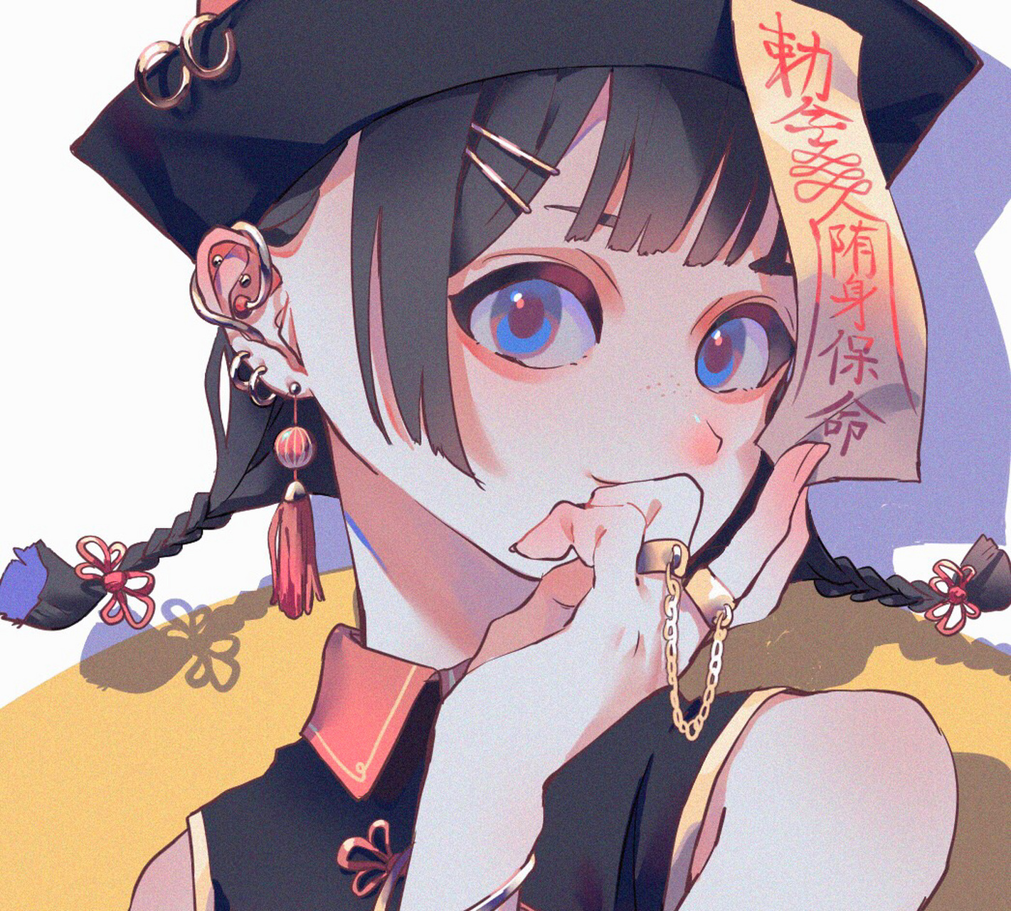 鬼灵精怪的女生头像壁纸,色彩通透!