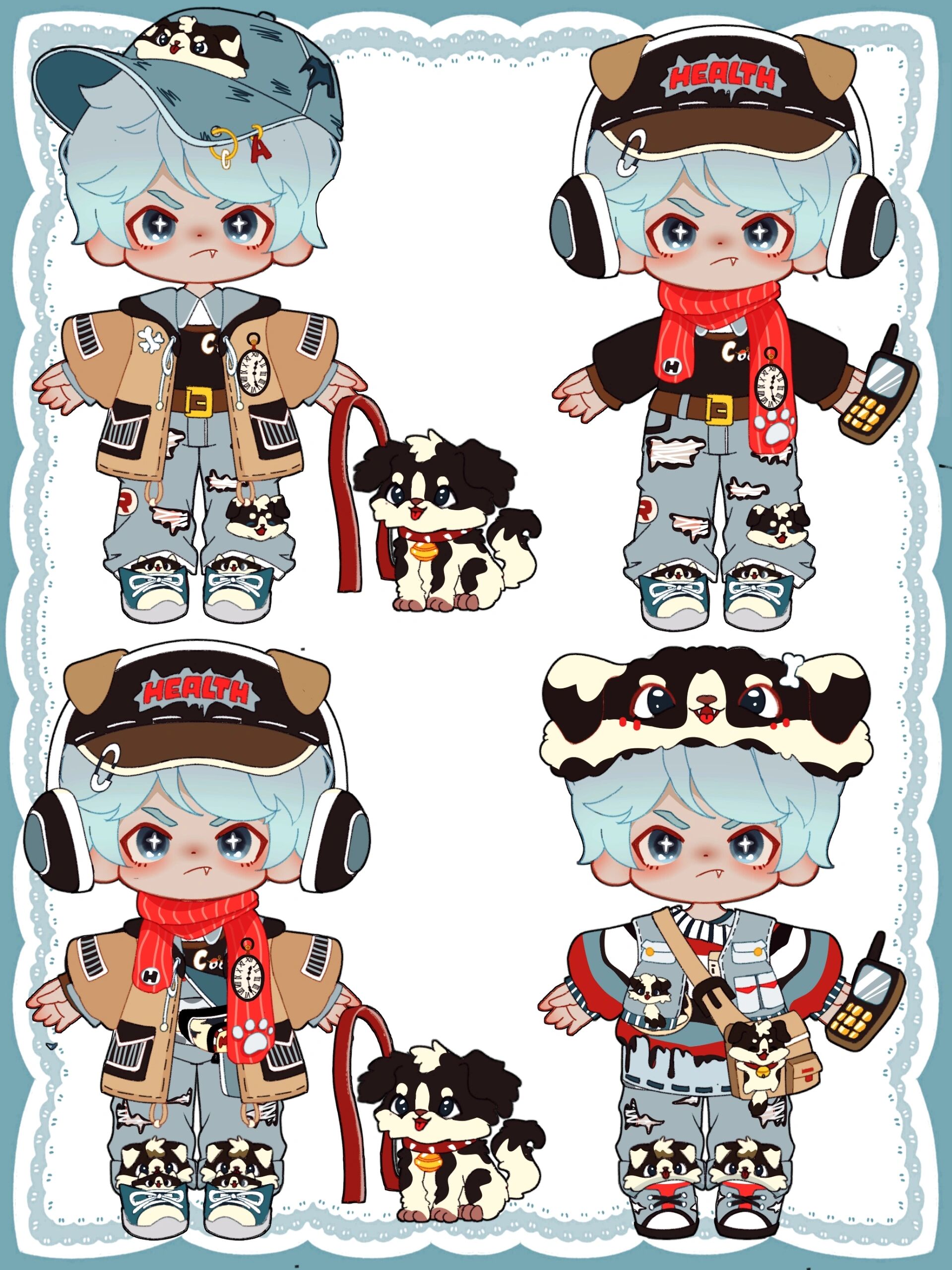 手机指绘//原创棉花娃娃/换装贴纸/小男孩 绘画软件medibangpaint