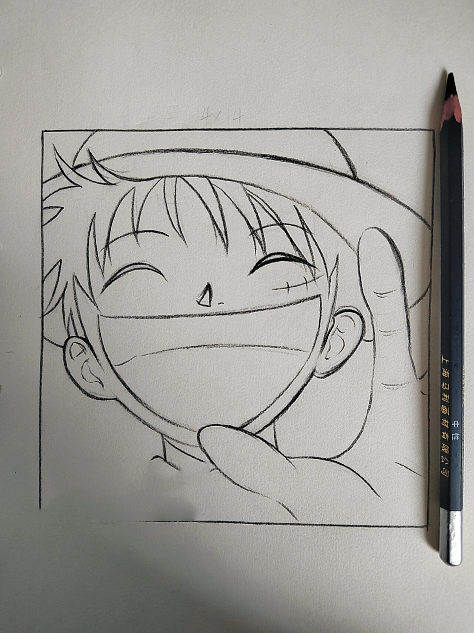 简单三步——画海贼王   工具:素描纸,2h铅笔,炭笔 熬得住孤独万丈 藏