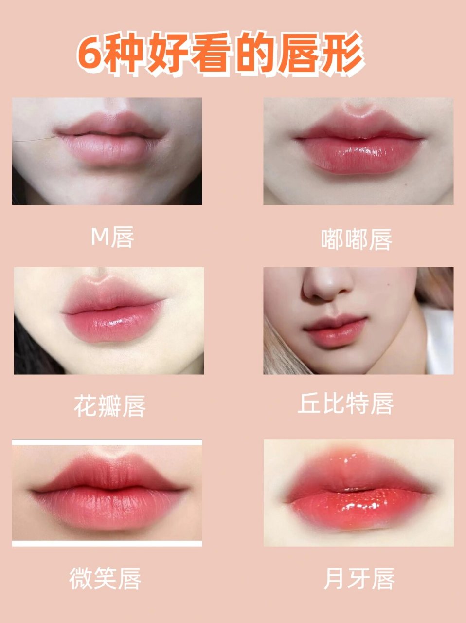 常见又好看的六种唇形 每看看自己属于哪一种唇形  想要哪一种唇形 每