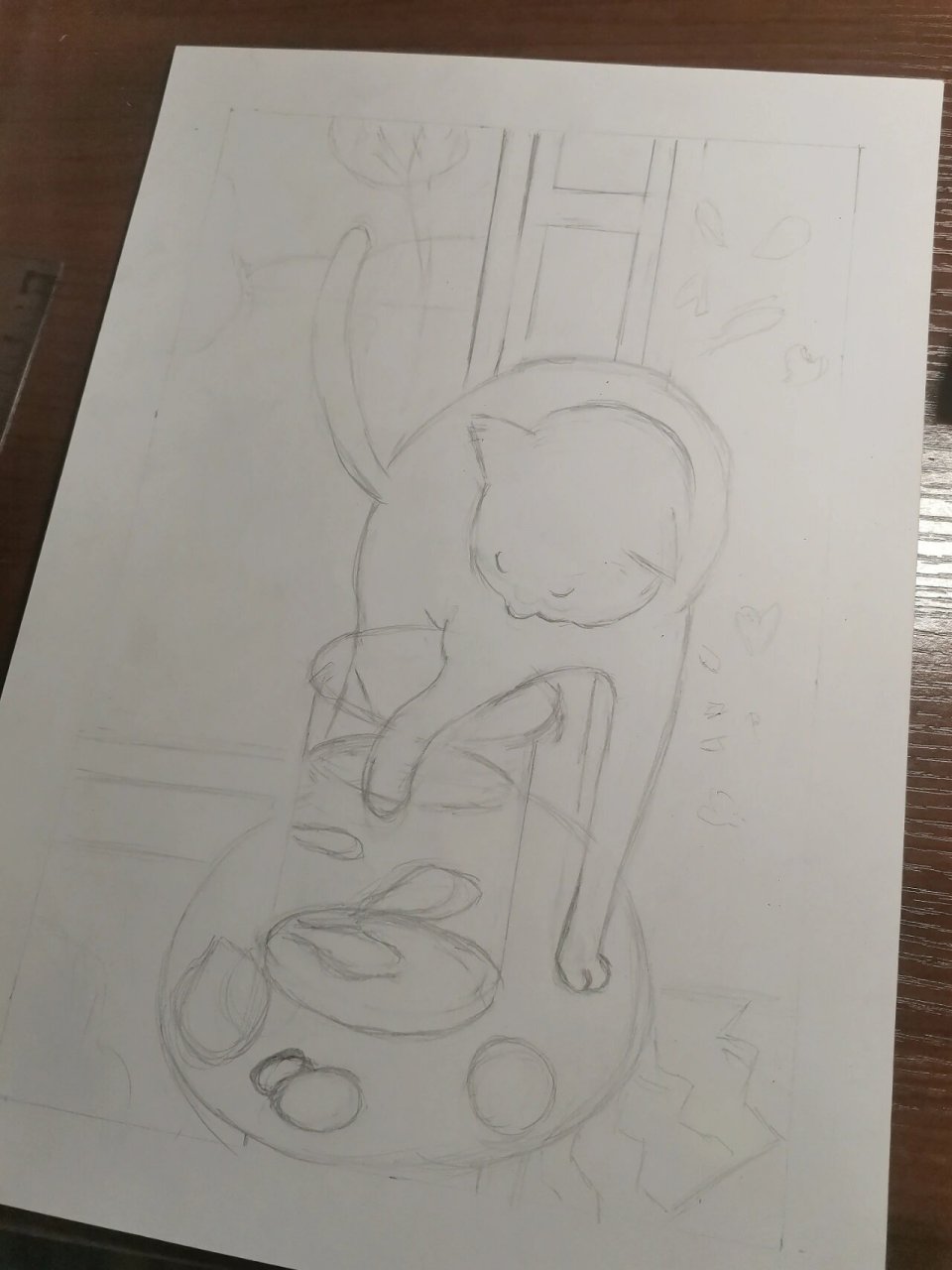 临摹马蒂斯作品《猫和金鱼》 马克笔也可临摹马蒂斯的作品 day_1👌